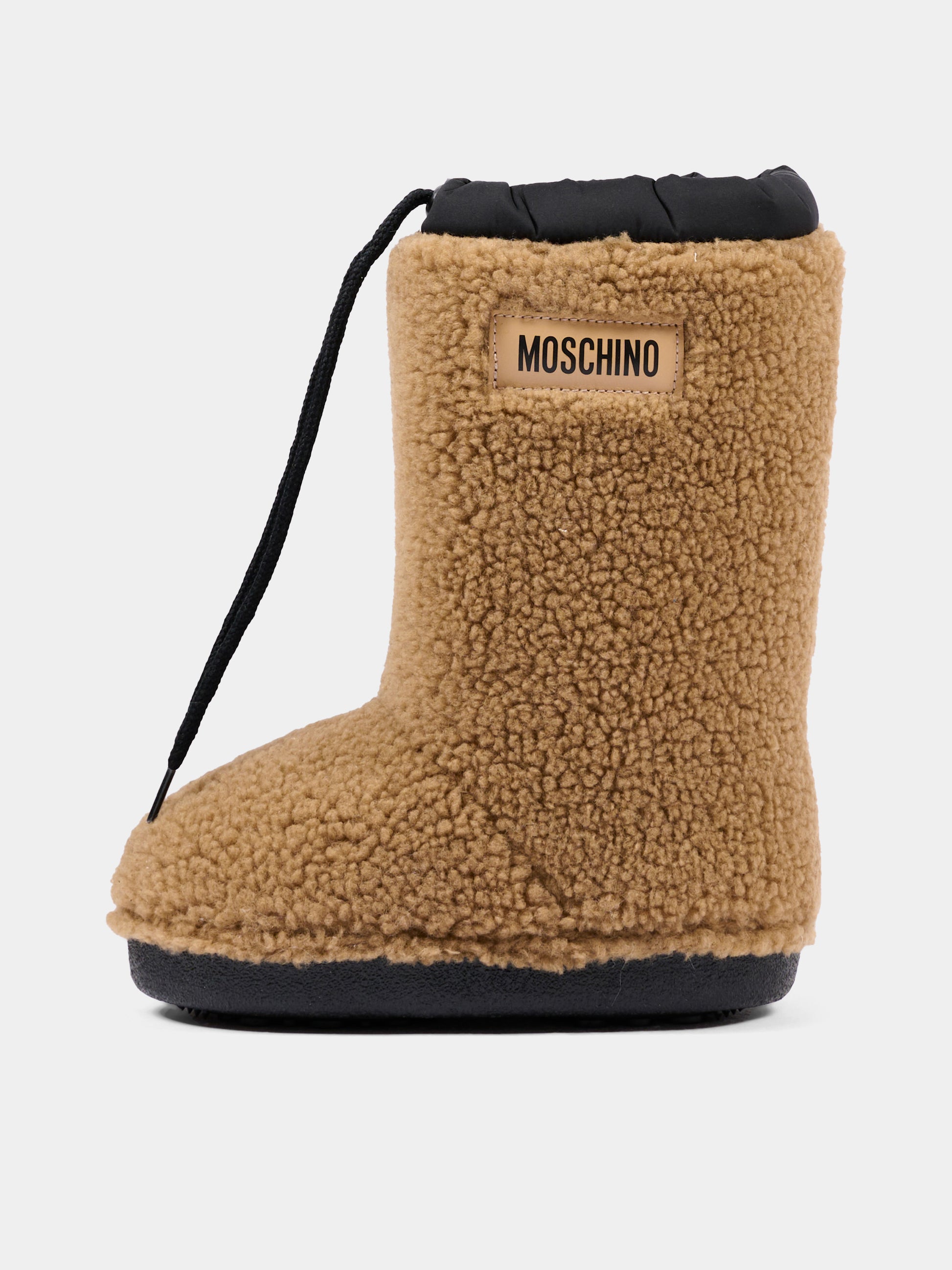 Stivali Neve beige per bambina con logo,Moschino Kids,84294 VAR1