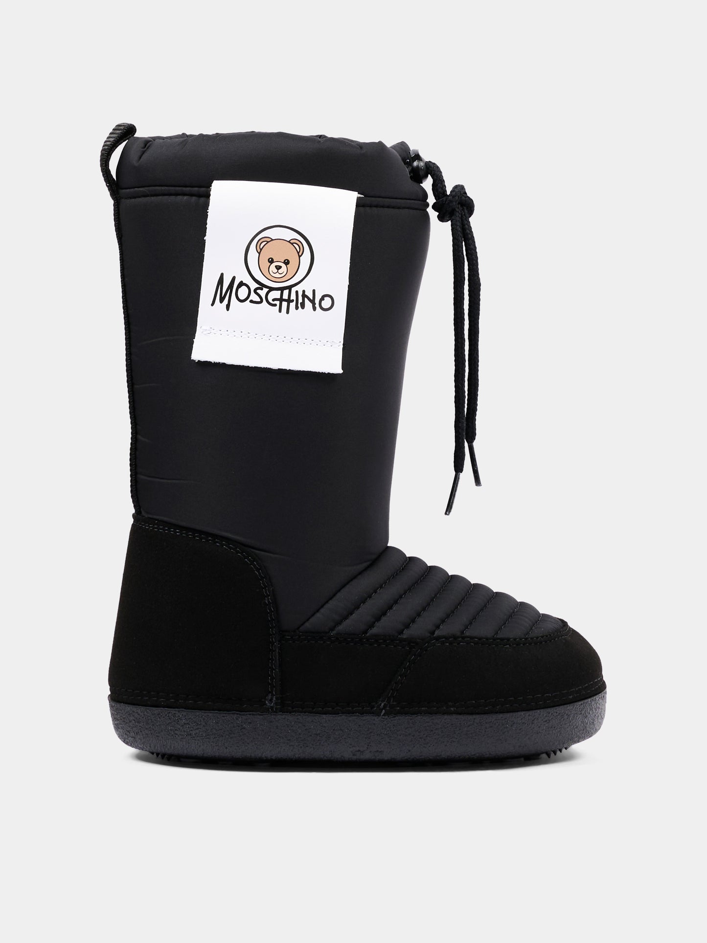 Stivali Neve neri per bambini con logo,Moschino Kids,84299 VAR3
