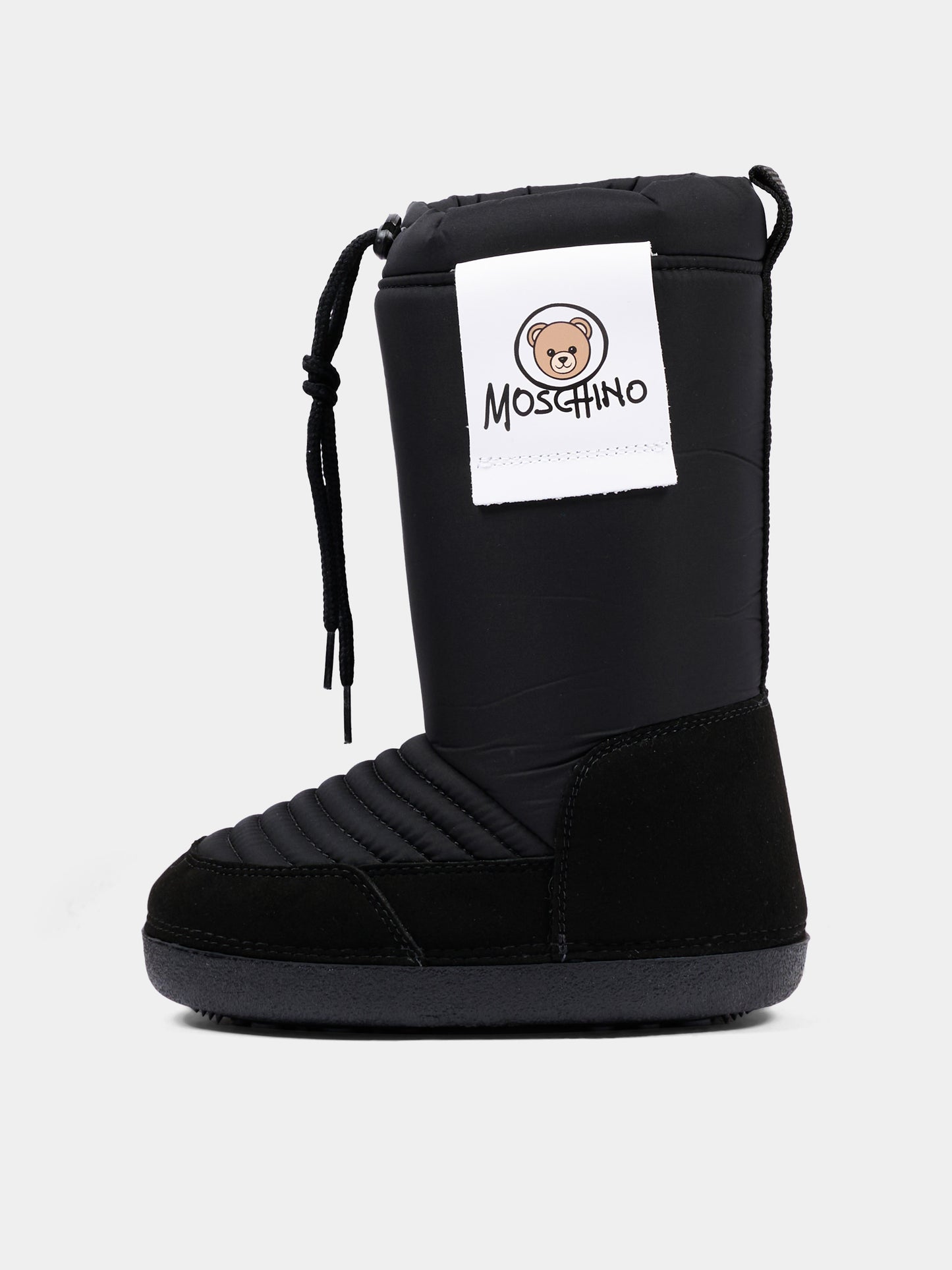Stivali Neve neri per bambini con logo,Moschino Kids,84299 VAR3