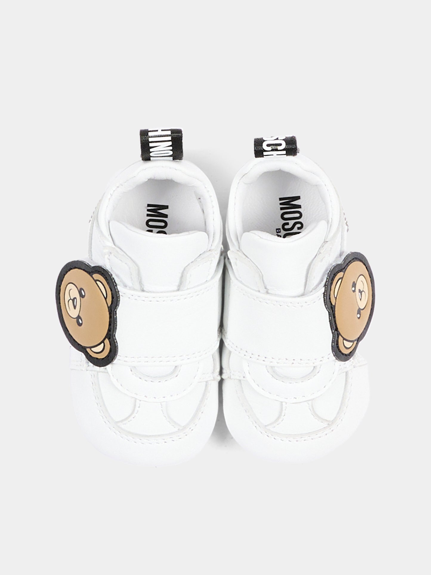 Sneakers bianche per neonato con Teddy Bear,Moschino Kids,84066 VAR8