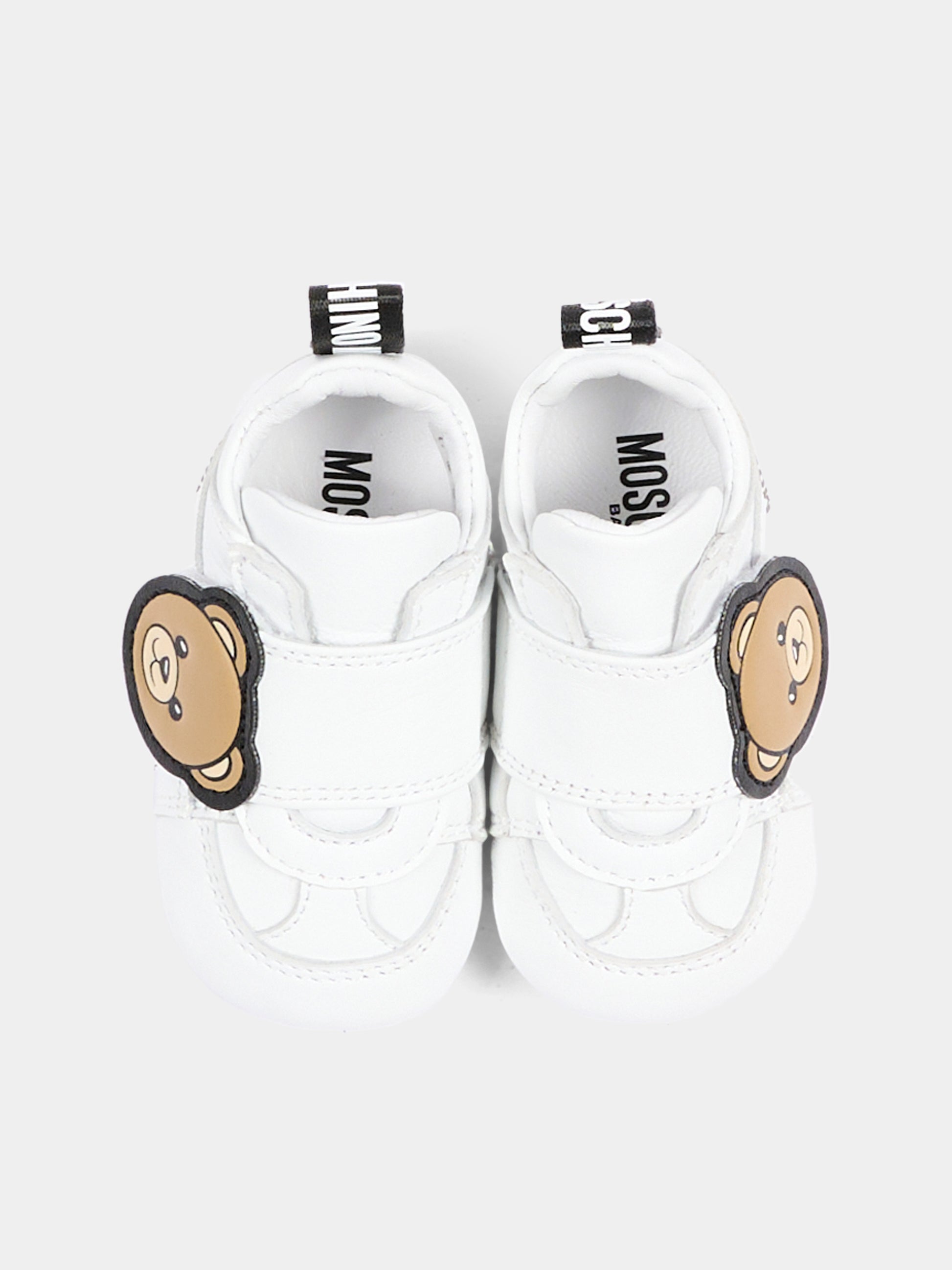 Sneakers bianche per neonato con Teddy Bear,Moschino Kids,84066 VAR8