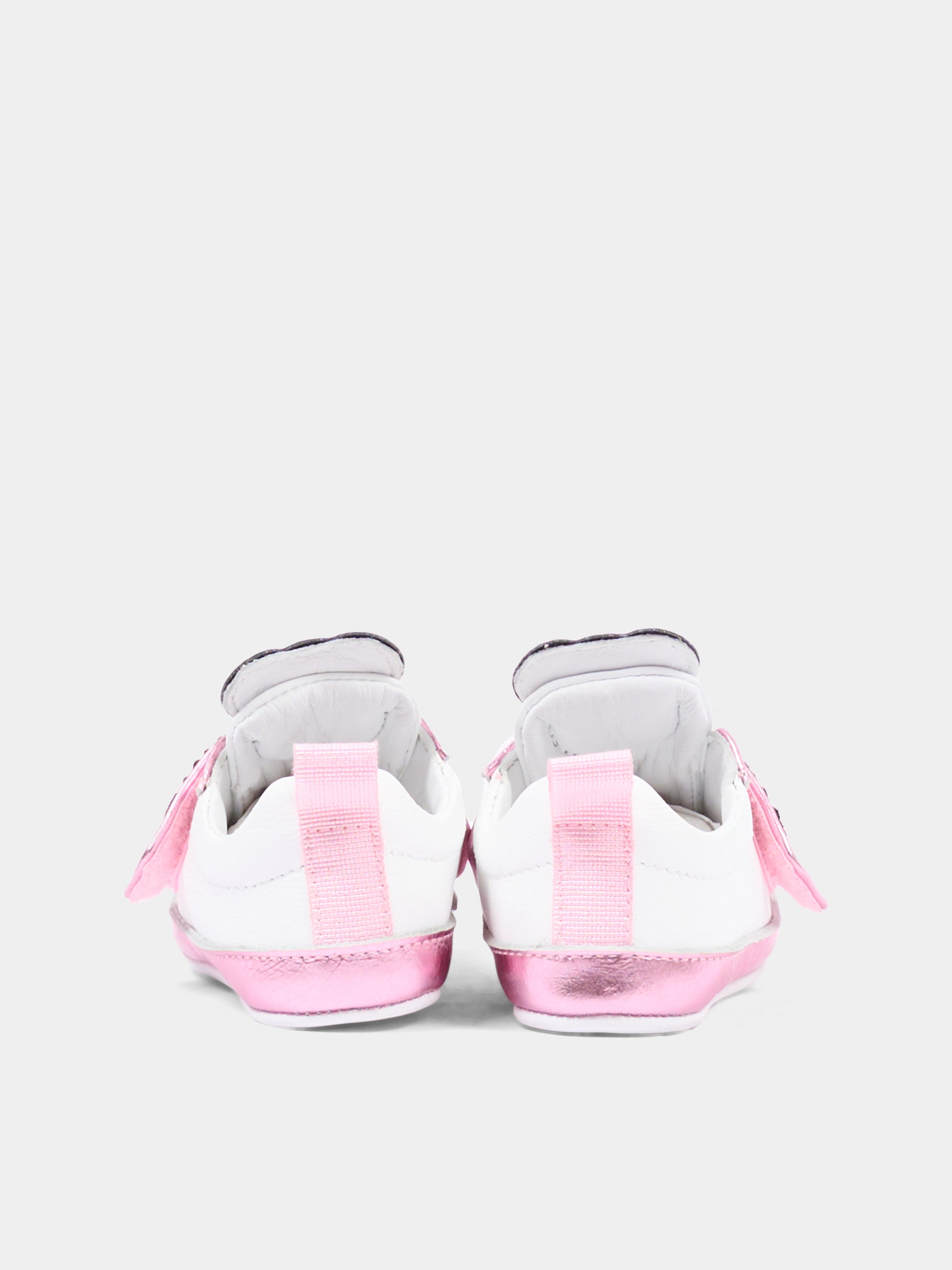 Sneakers rosa per neonata con logo,Moschino Kids,84067 VAR1