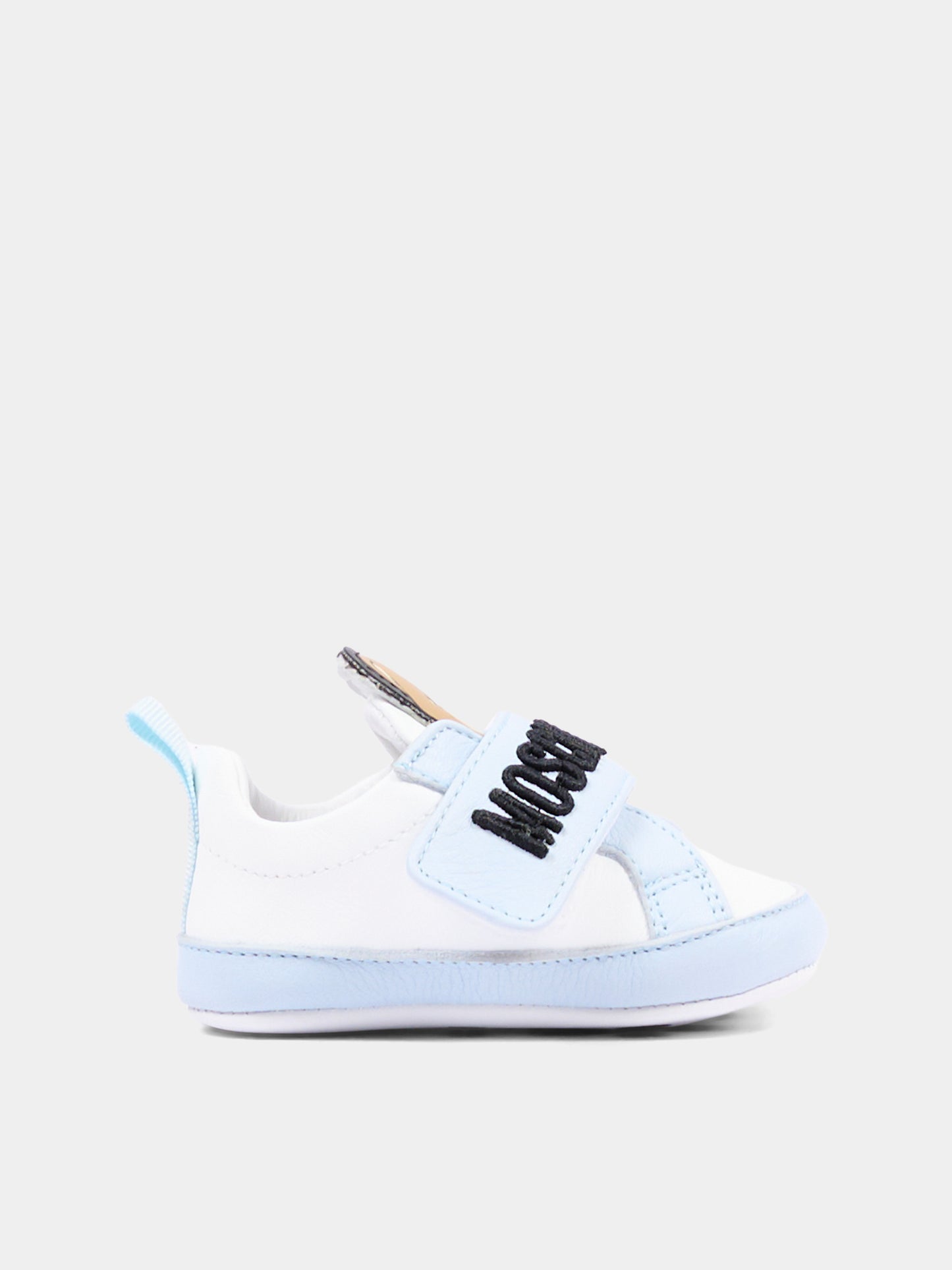 Sneakers celesti per neonato con Teddy Bear,Moschino Kids,84067 VAR2