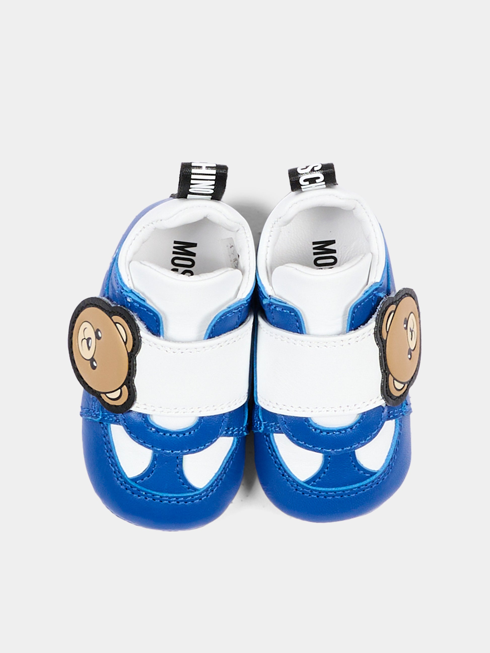 Sneakers blu per neonato con Teddy Bear,Moschino Kids,84066 VAR6