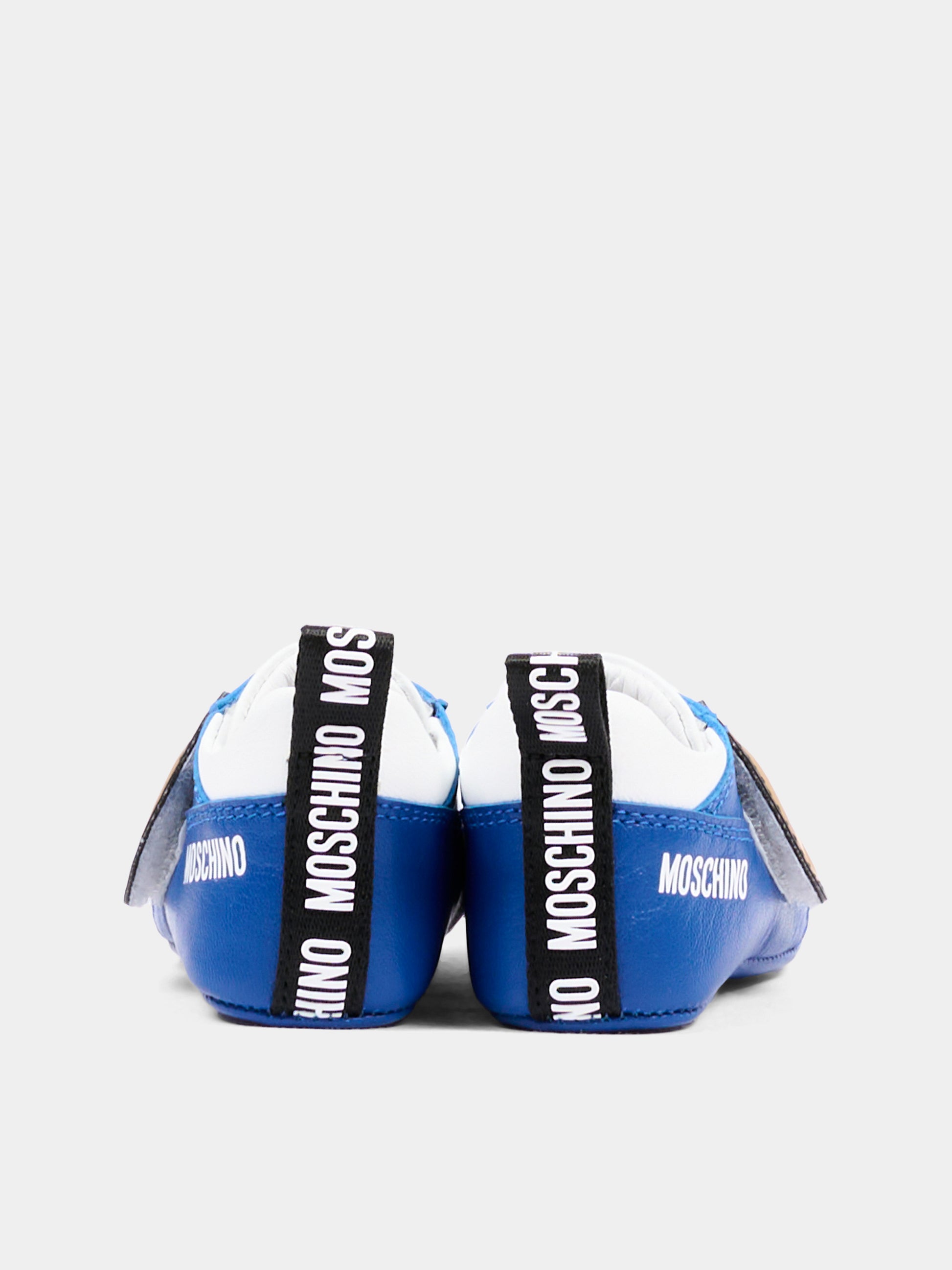Sneakers blu per neonato con Teddy Bear,Moschino Kids,84066 VAR6