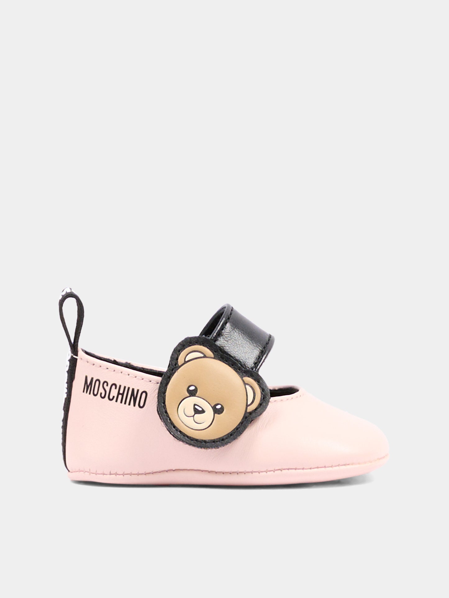 Ballerine rosa per neonata con Teddy Bear,Moschino Kids,84054 VAR5