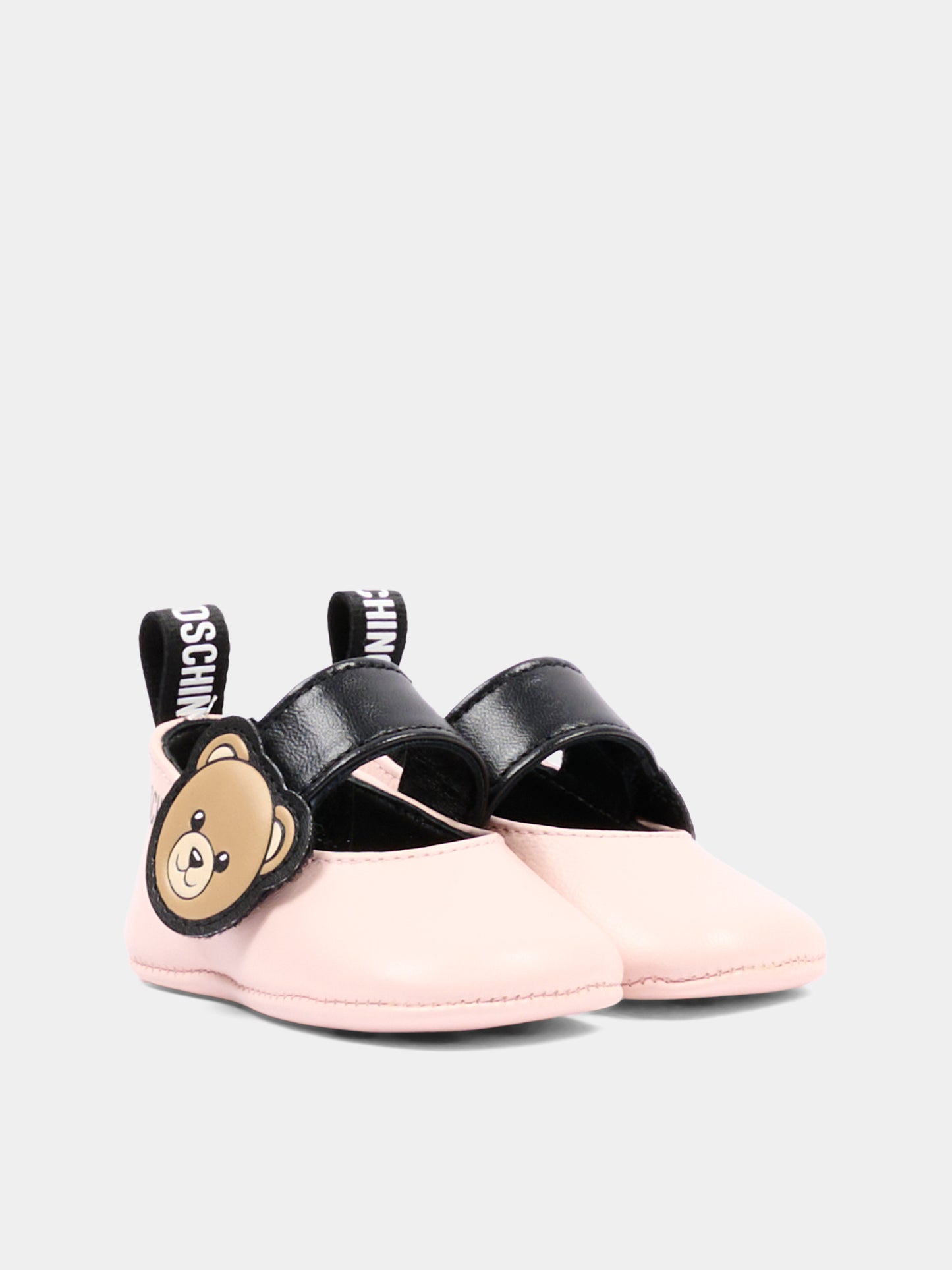 Ballerine rosa per neonata con Teddy Bear,Moschino Kids,84054 VAR5