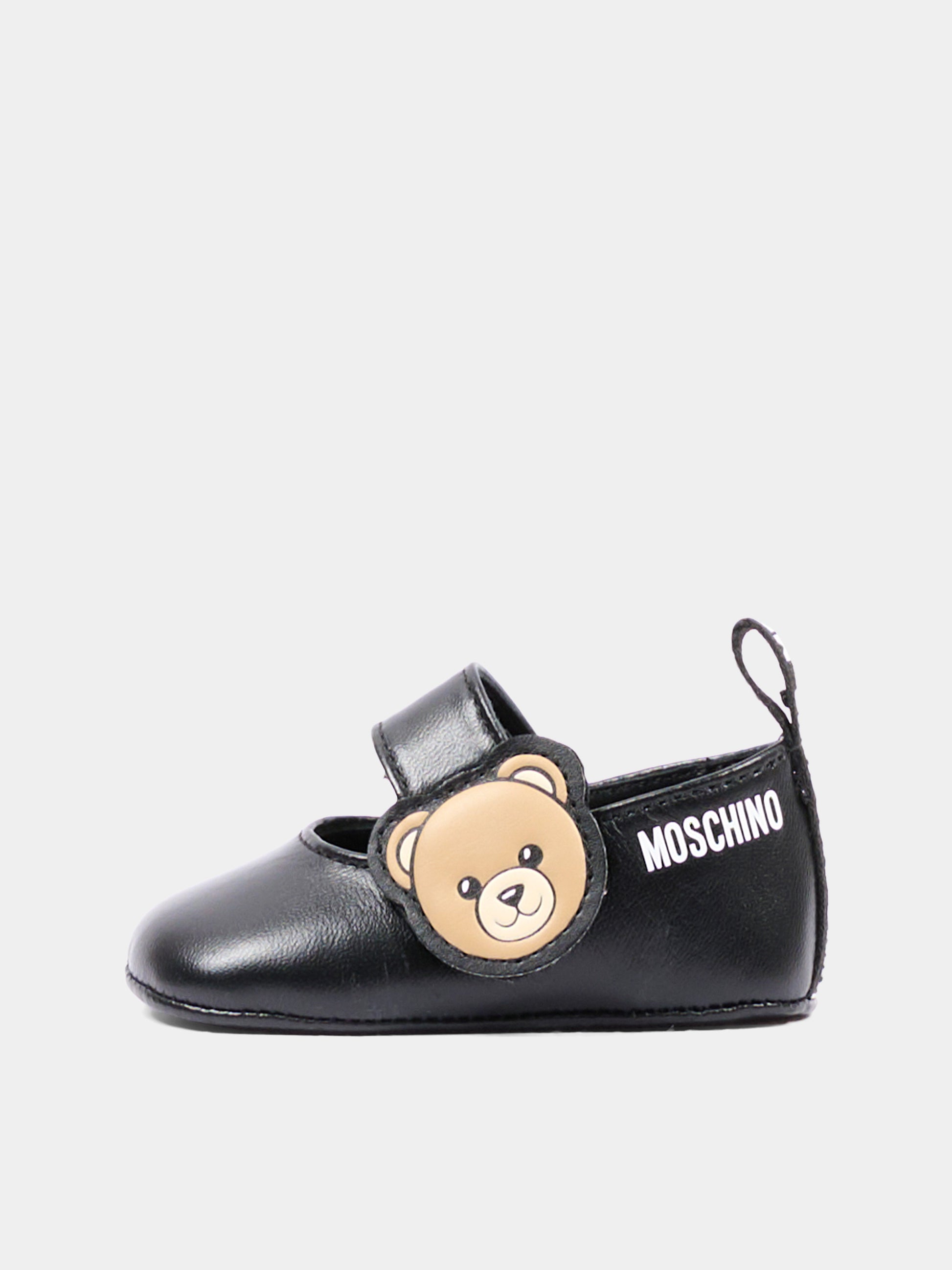 Ballerine nere per neonata con Teddy Bear,Moschino Kids,84054 VAR6