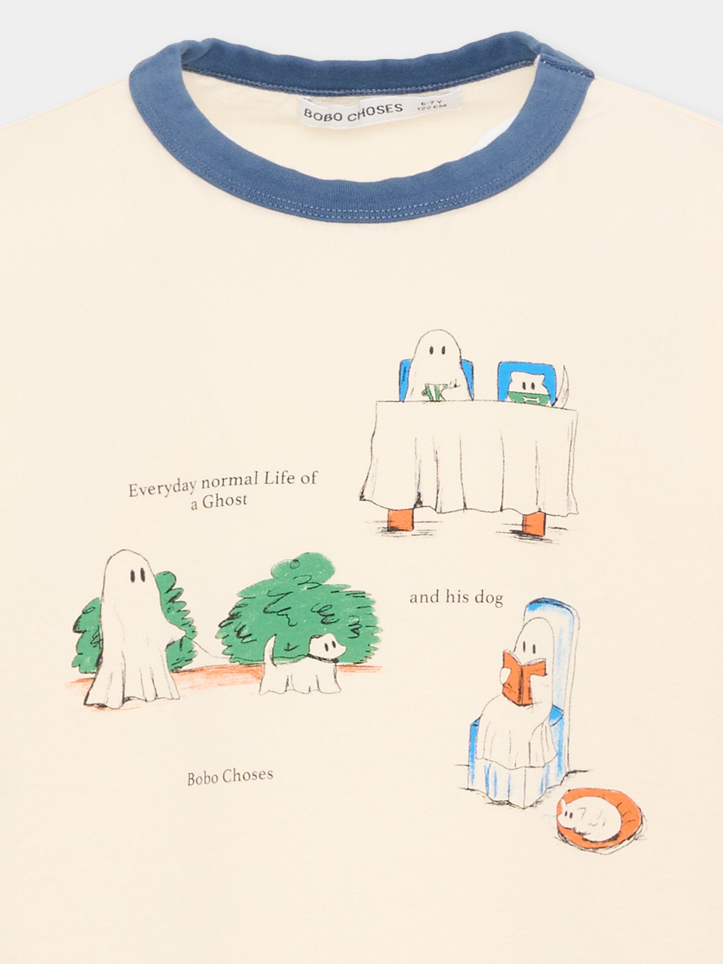 T-Shirt avorio per bambino con fantasmi,Bobo Choses,B226AC005