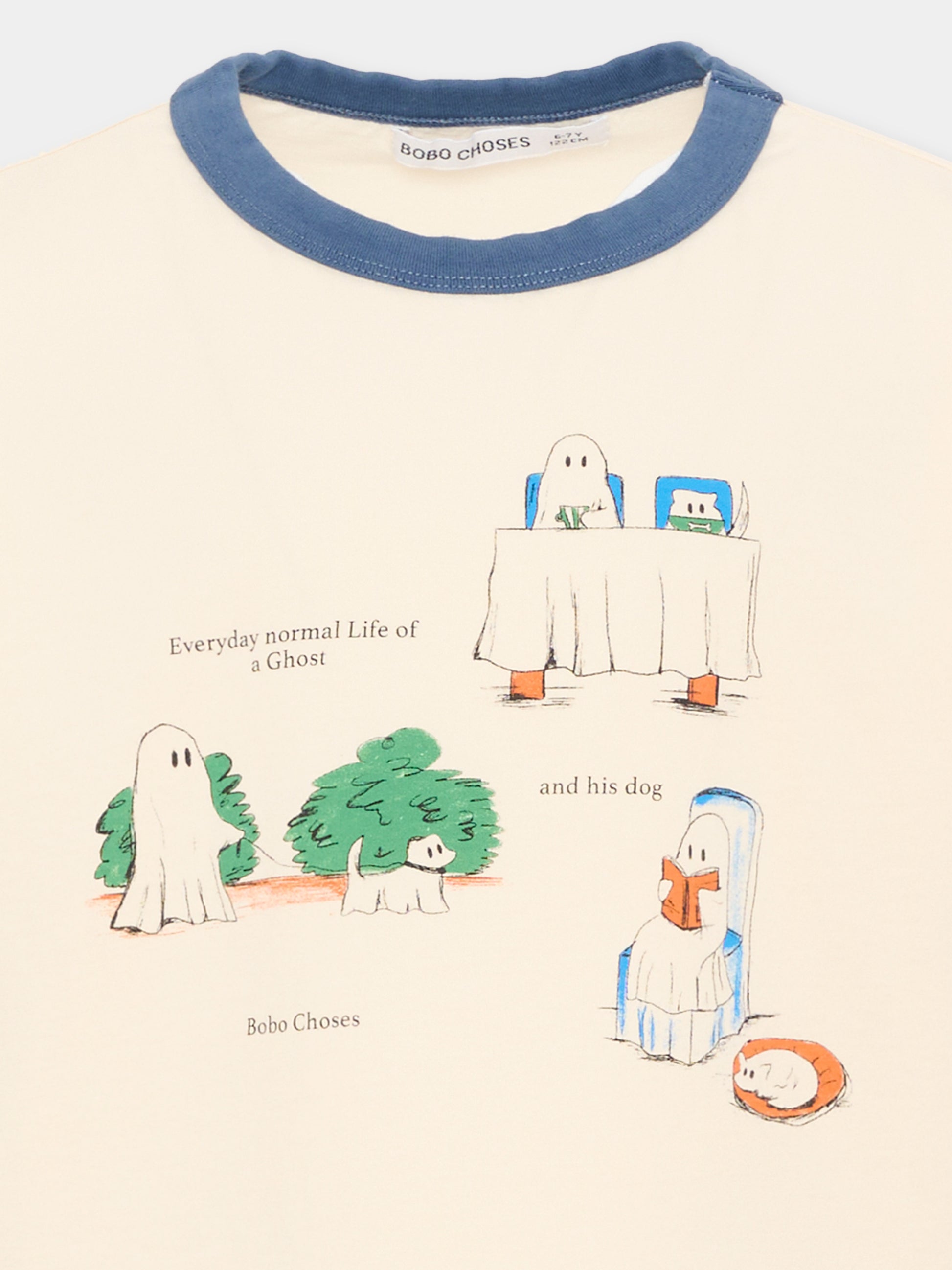 T-Shirt avorio per bambino con fantasmi,Bobo Choses,B226AC005