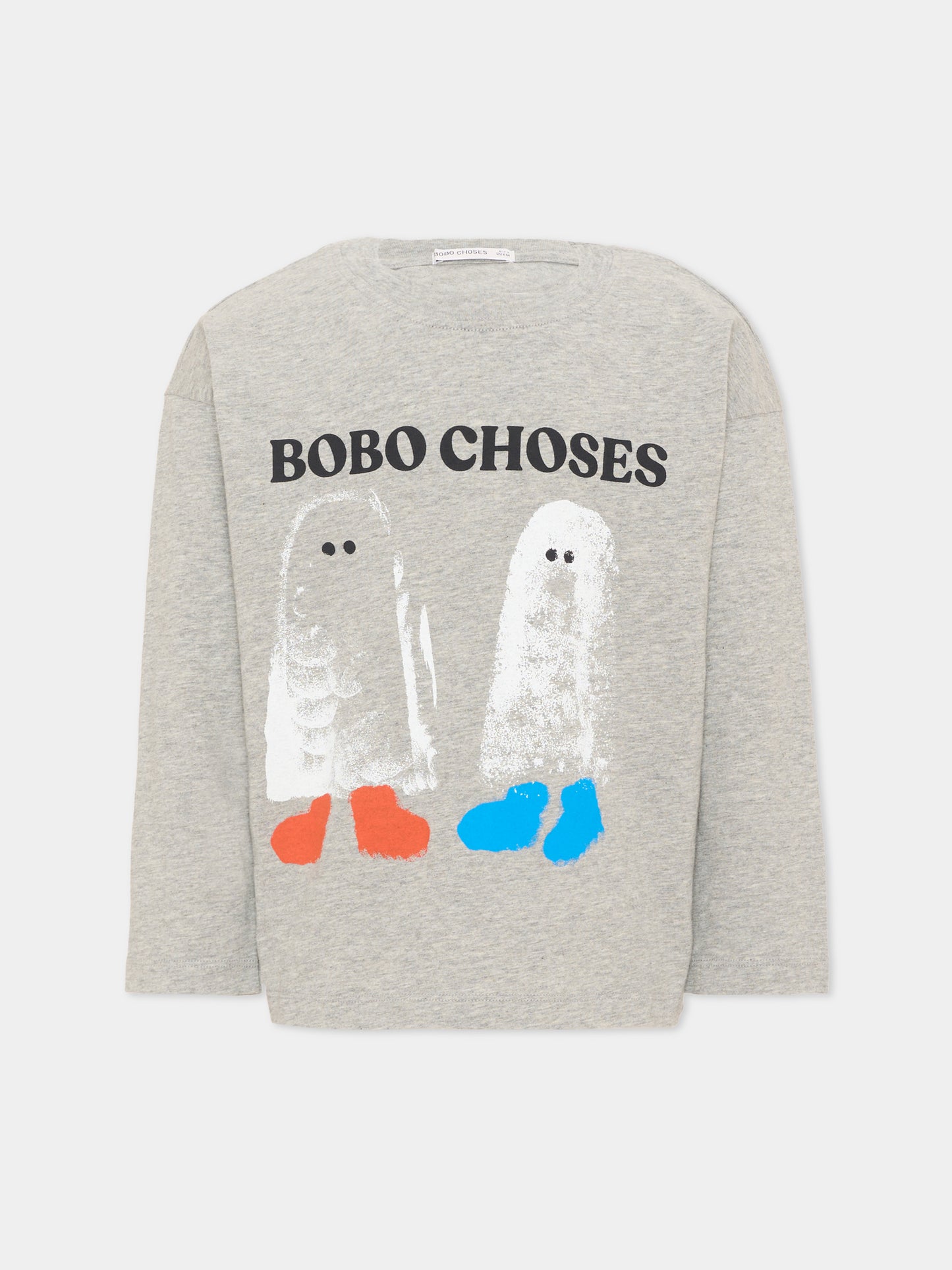 T-Shirt grigia per bambino con fantasmi,Bobo Choses,B226AC010
