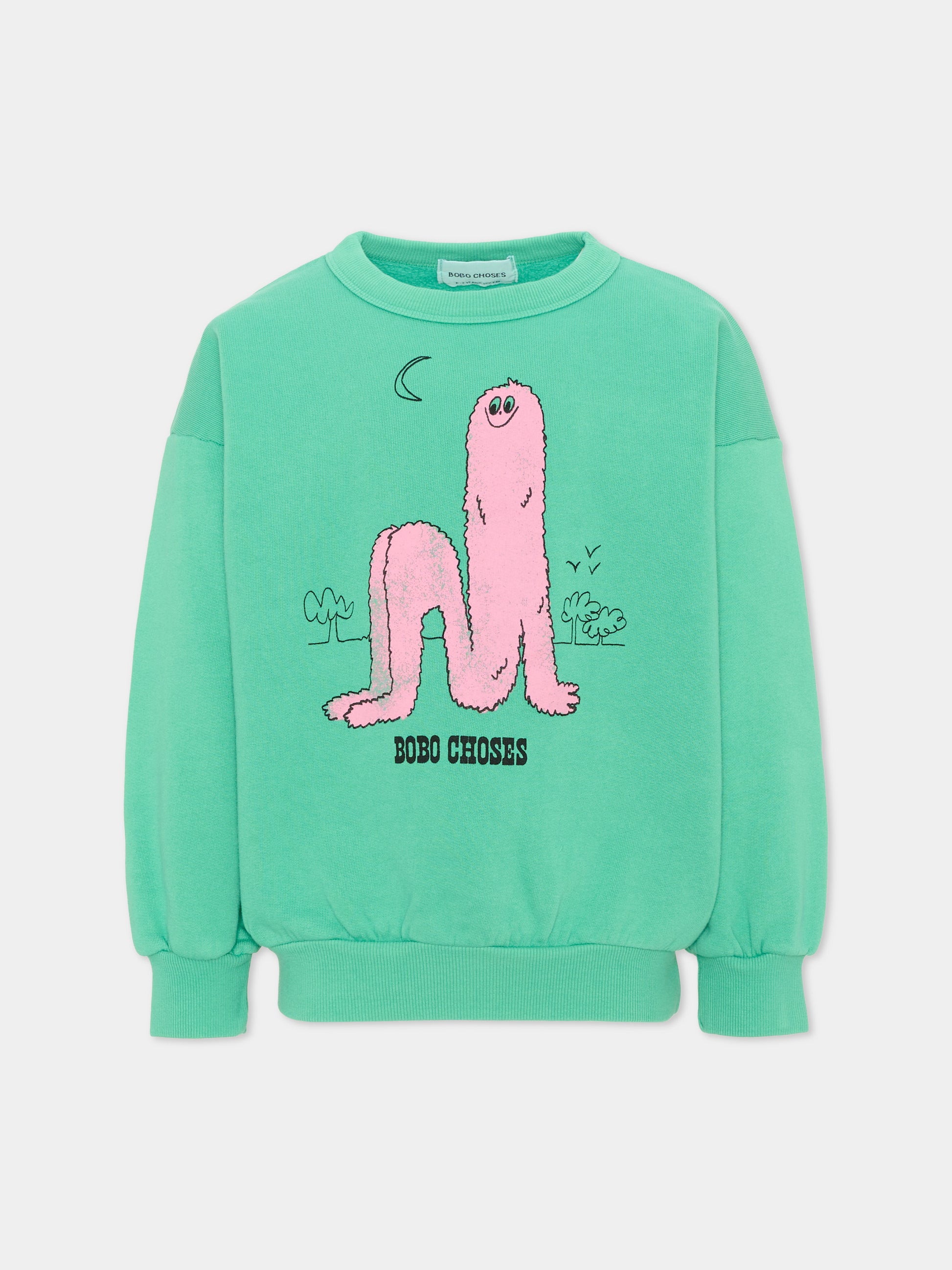 Felpa verde per bambino con stampa,Bobo Choses,B226AC030
