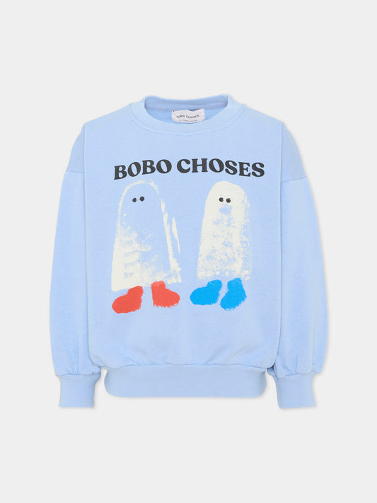 Felpa azzurra per bambino con fantasmi,Bobo Choses,B226AC031