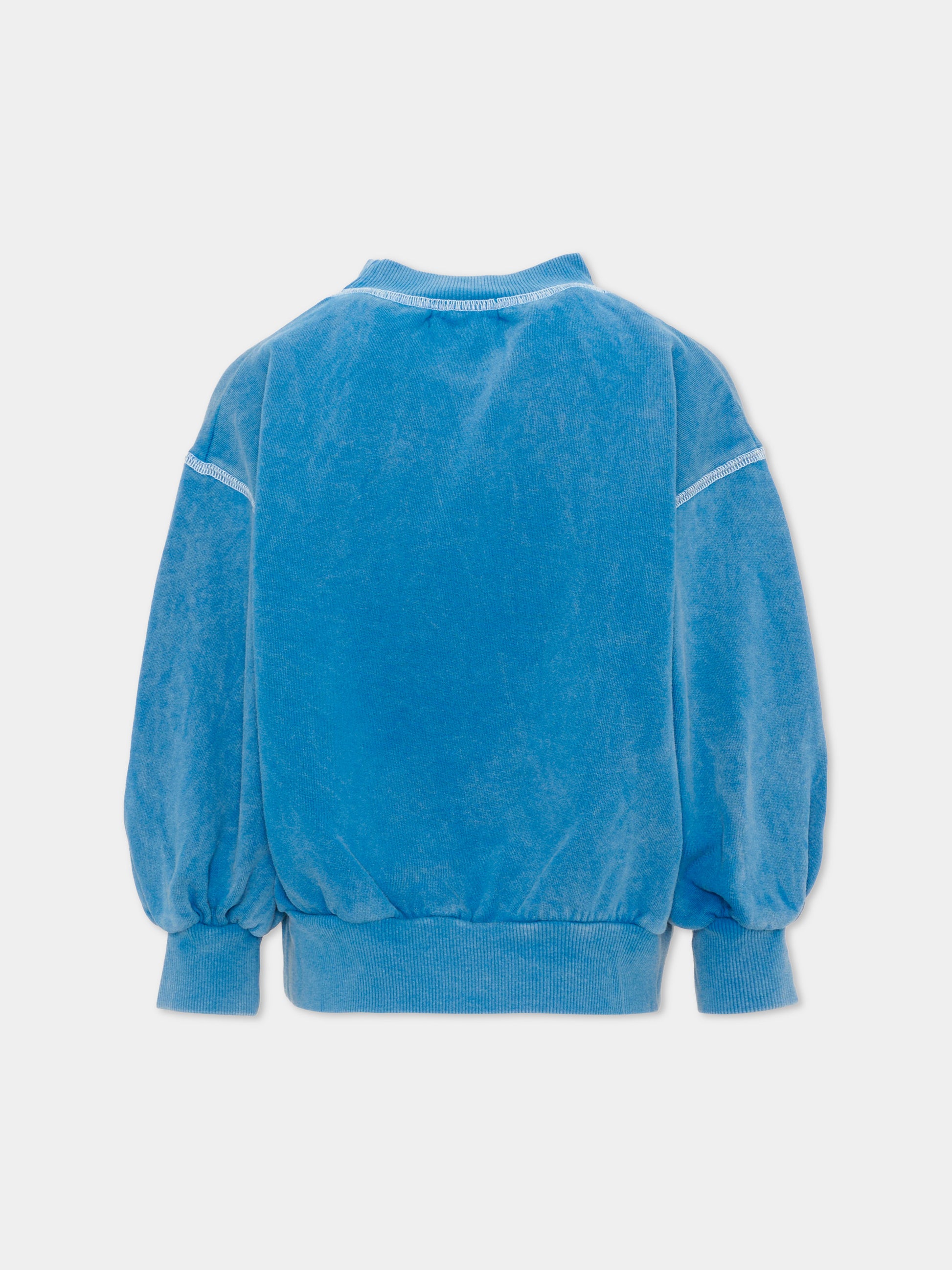 Felpa azzurra per bambina con stampa,Bobo Choses,B226AC038