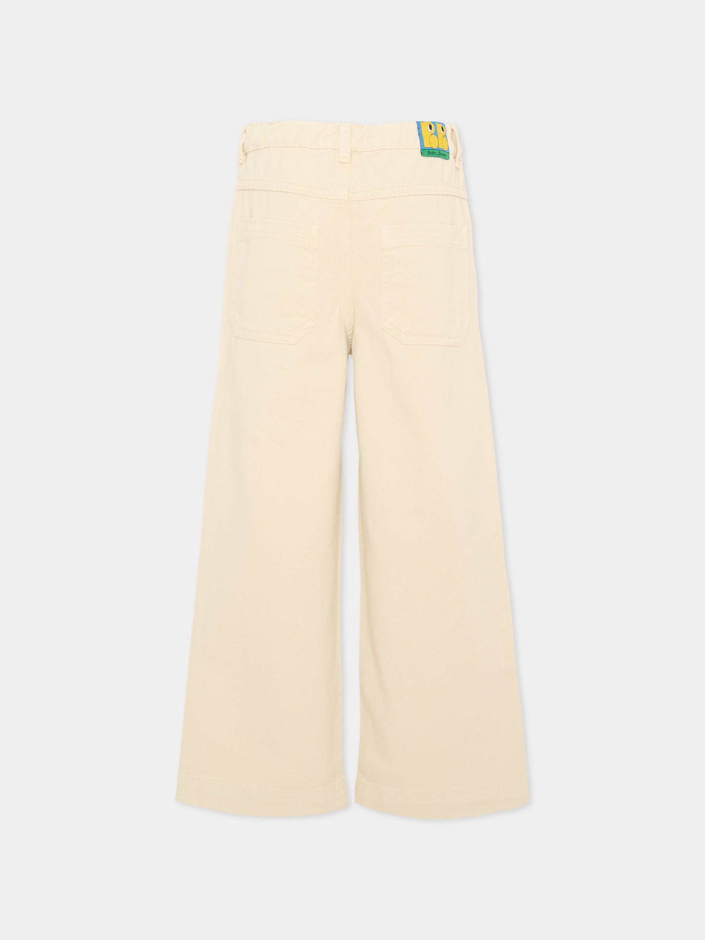 Jeans avorio per bambina con stampe,Bobo Choses,B226AC069