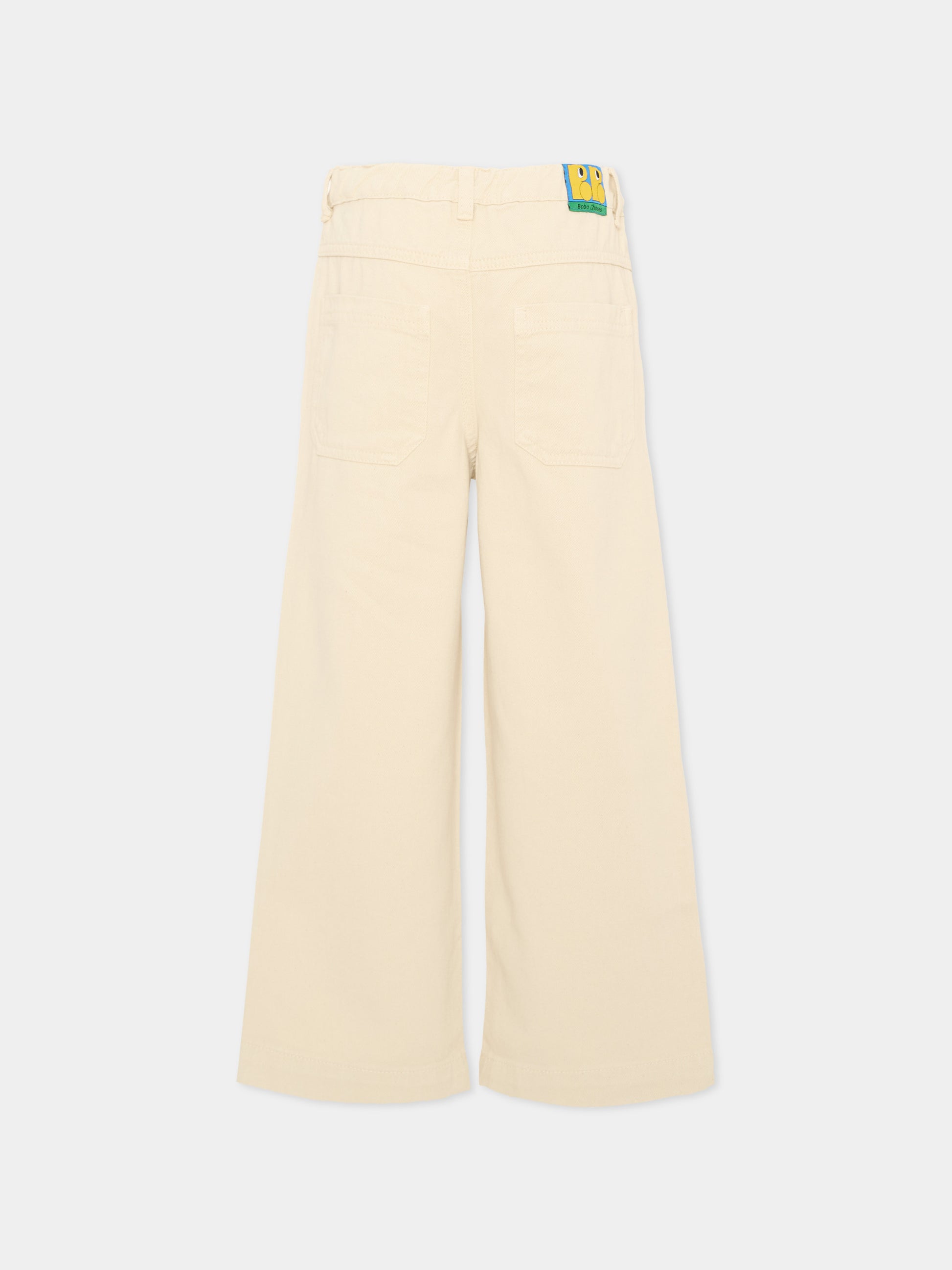 Jeans avorio per bambina con stampe,Bobo Choses,B226AC069