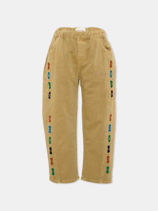 Pantaloni beige per bambino con logo,Bobo Choses,B226AC072