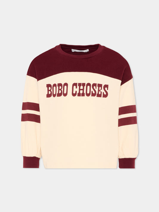 T-shirt a manica lunga multicolor per bambino con logo,Bobo Choses,B226AC112