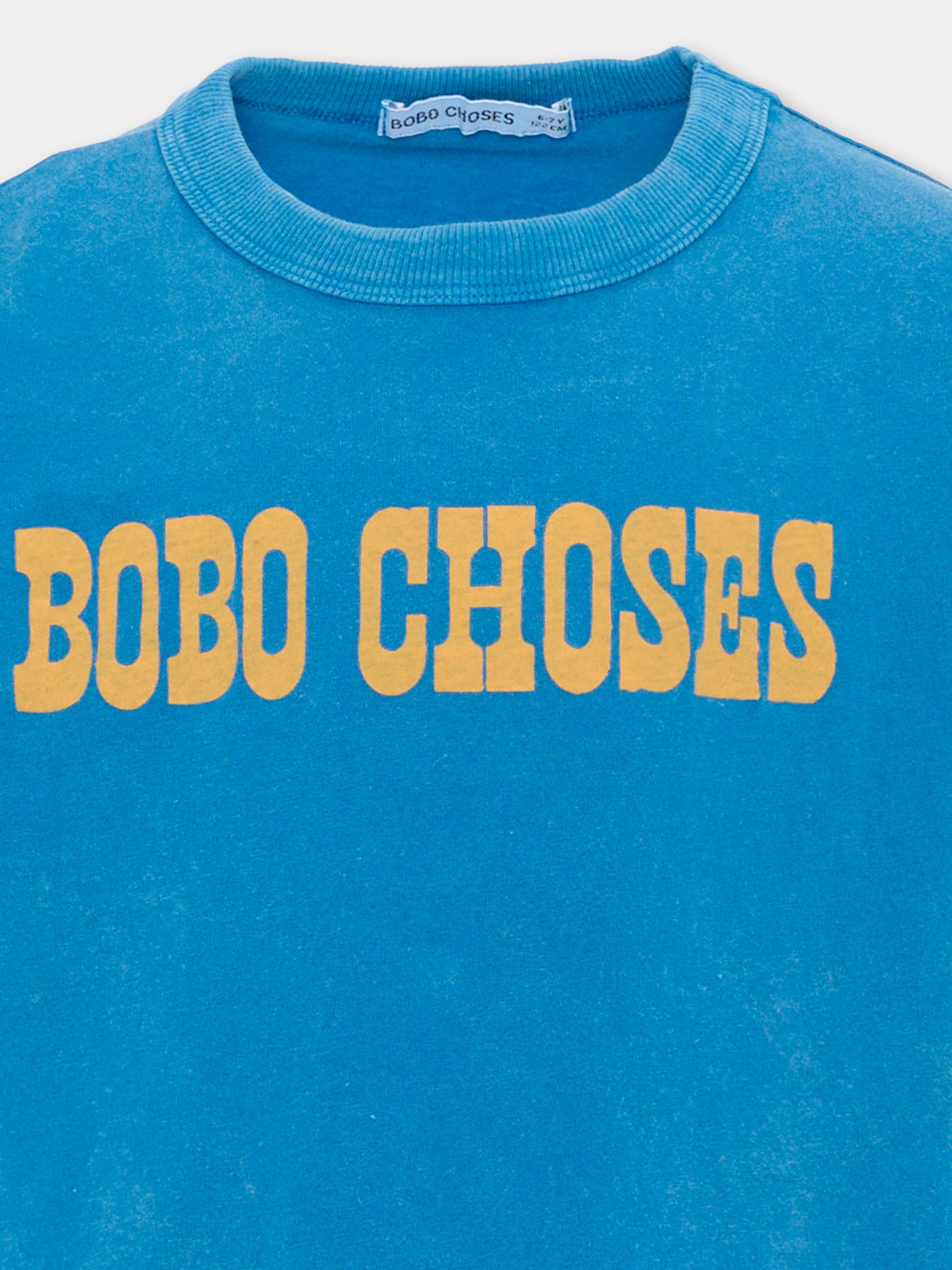 T-Shirt azzurra per bambino con logo,Bobo Choses,B226AC142