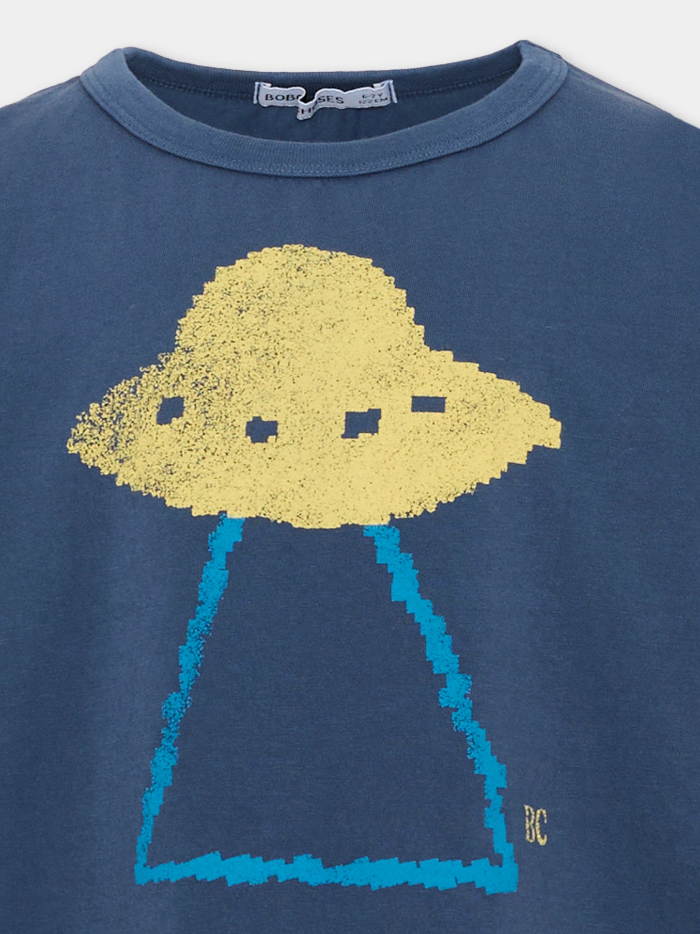T-shirt a manica lunga blu stampata per bambino,Bobo Choses,B226AC013