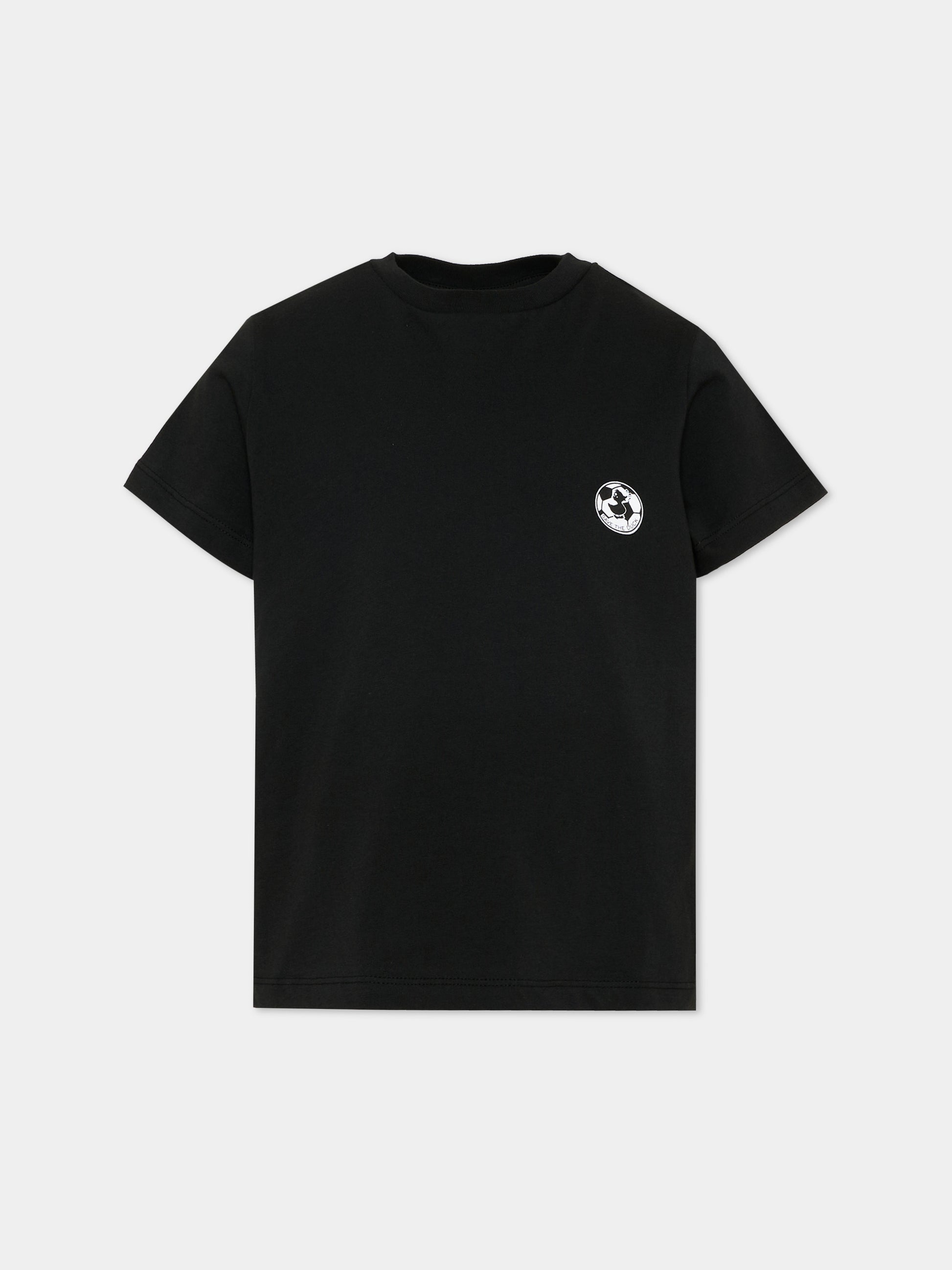 T-shirt nera per bambini con logo,Save The Duck Kids,JT1732X BESY20 10000