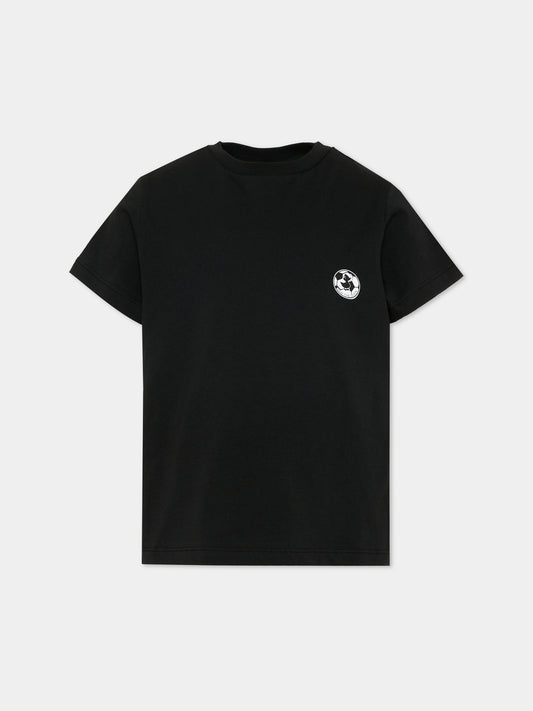 T-shirt nera per bambini con logo,Save The Duck Kids,JT1732X BESY20 10000