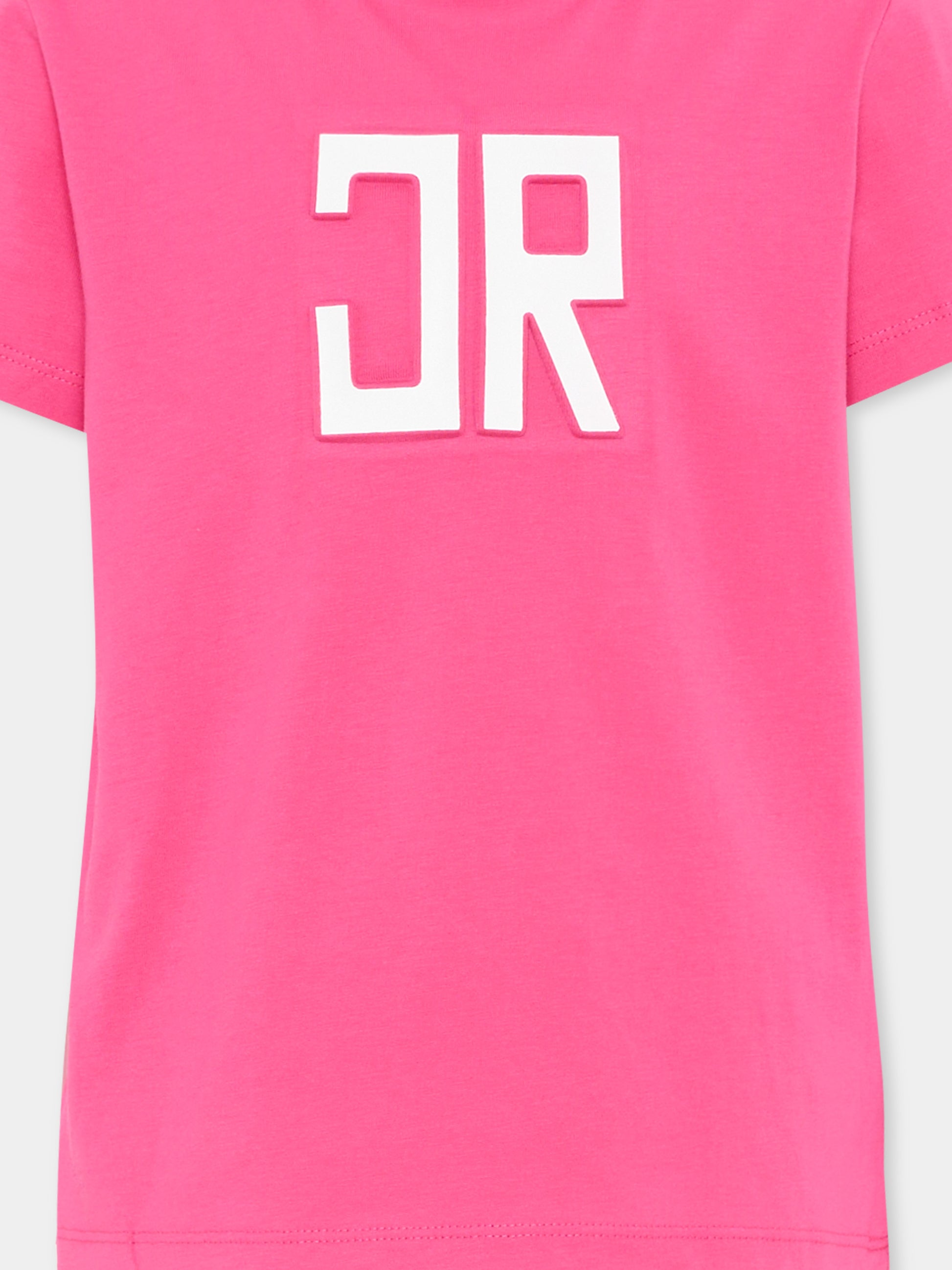 Completo sportivo fucsia per bambina con logo,Richmond,RGP26005CJ FUCHS.P/WH