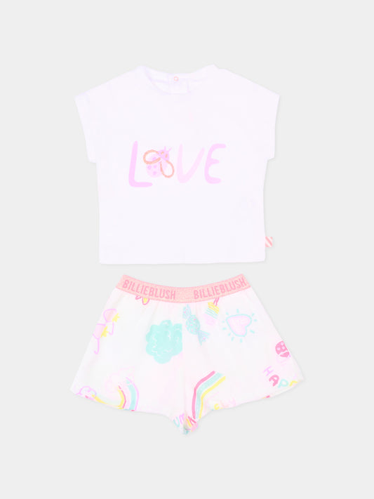 Completo sportivo bianco per neonata,Billieblush,U20822 10P