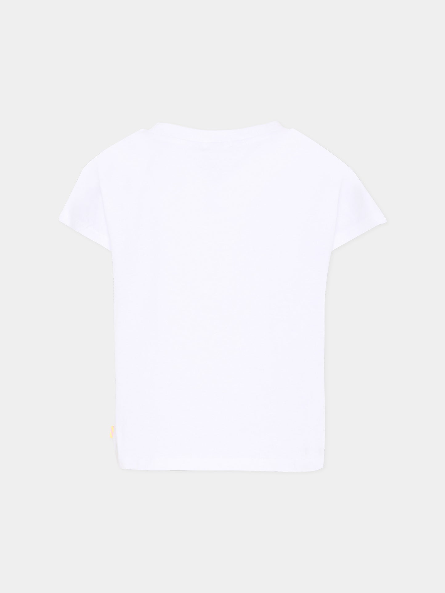 T-shirt bianca per bambina con stampa glitter,Billieblush,U20934 10P