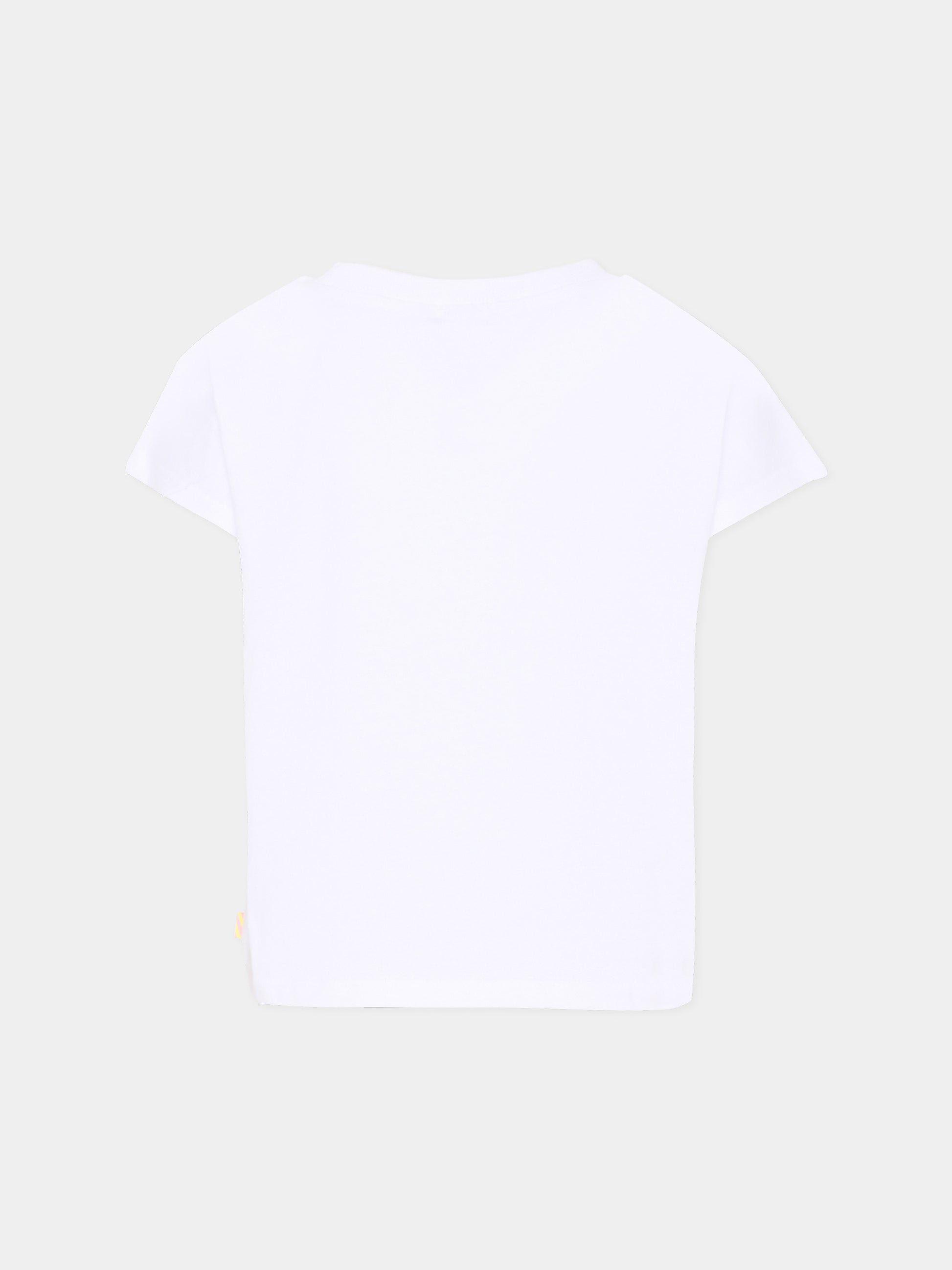 T-shirt bianca per bambina con stampa glitter,Billieblush,U20934 10P