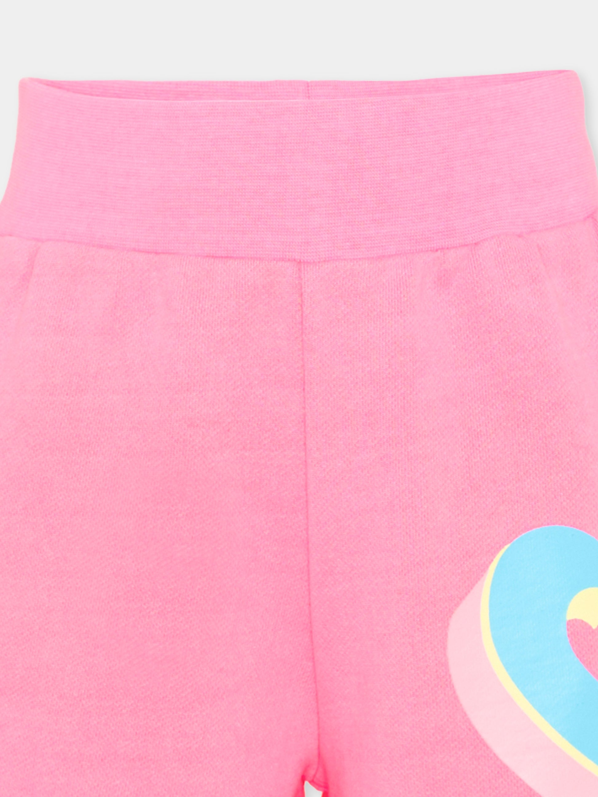 Shorts rosa per bambina con cuori,Billieblush,U21044 47A