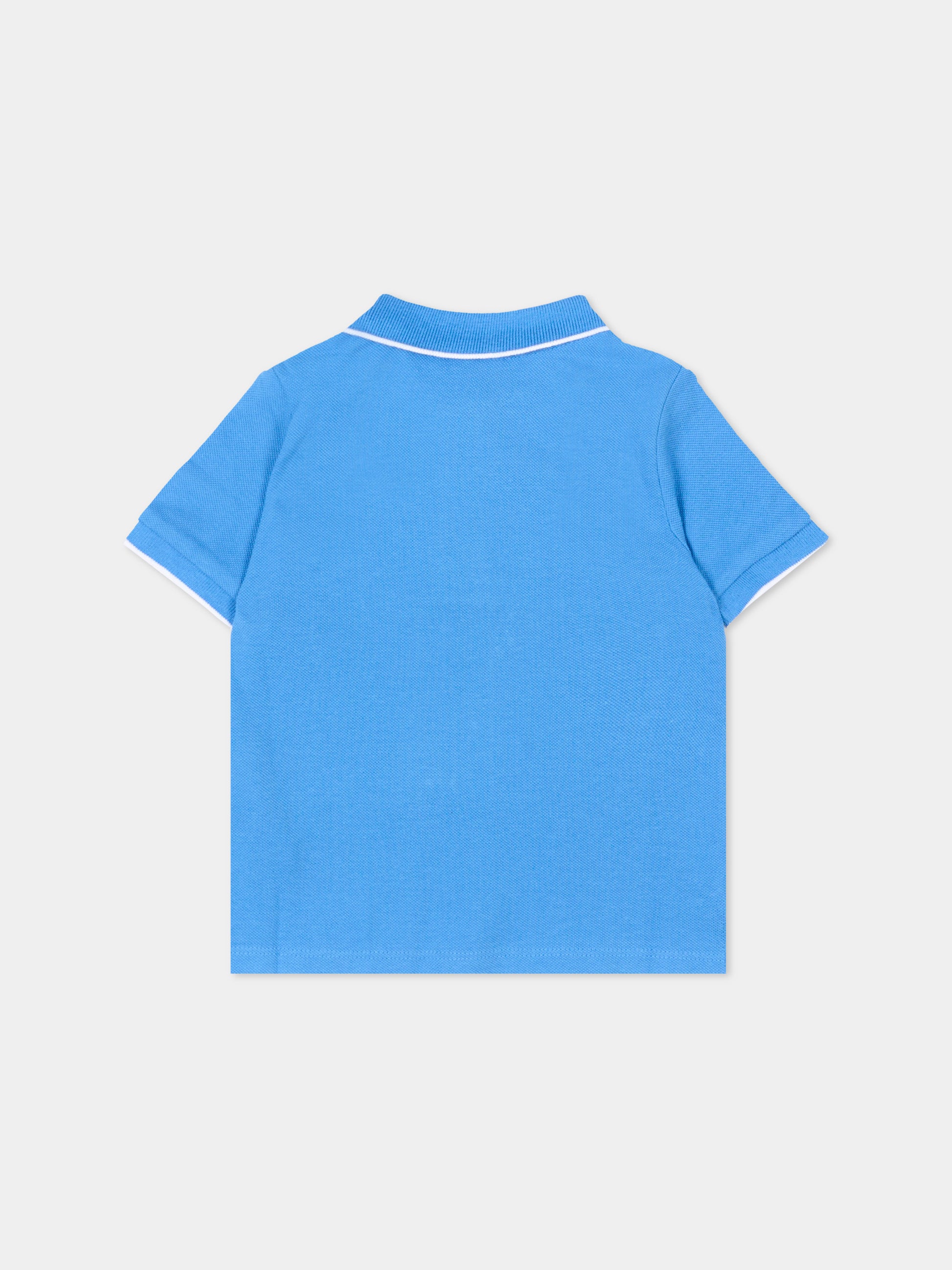 Polo blu per neonato con logo,Boss,J52094 84B