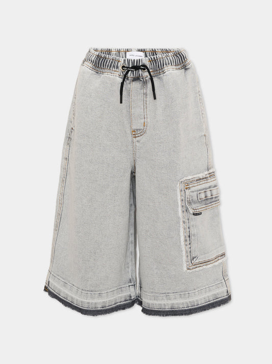 Shorts grigi per bambino con tasche cargo,Marc Jacobs,W60487 09B