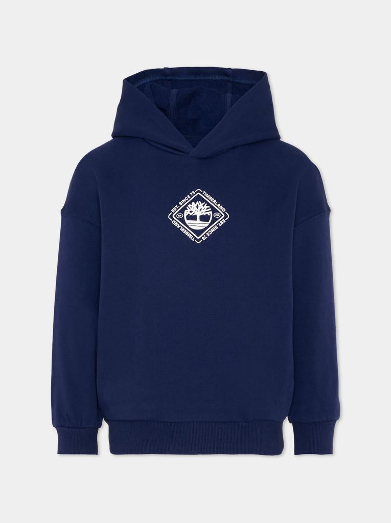 Felpa blu con logo per bambino,Timberland,T60443 84N