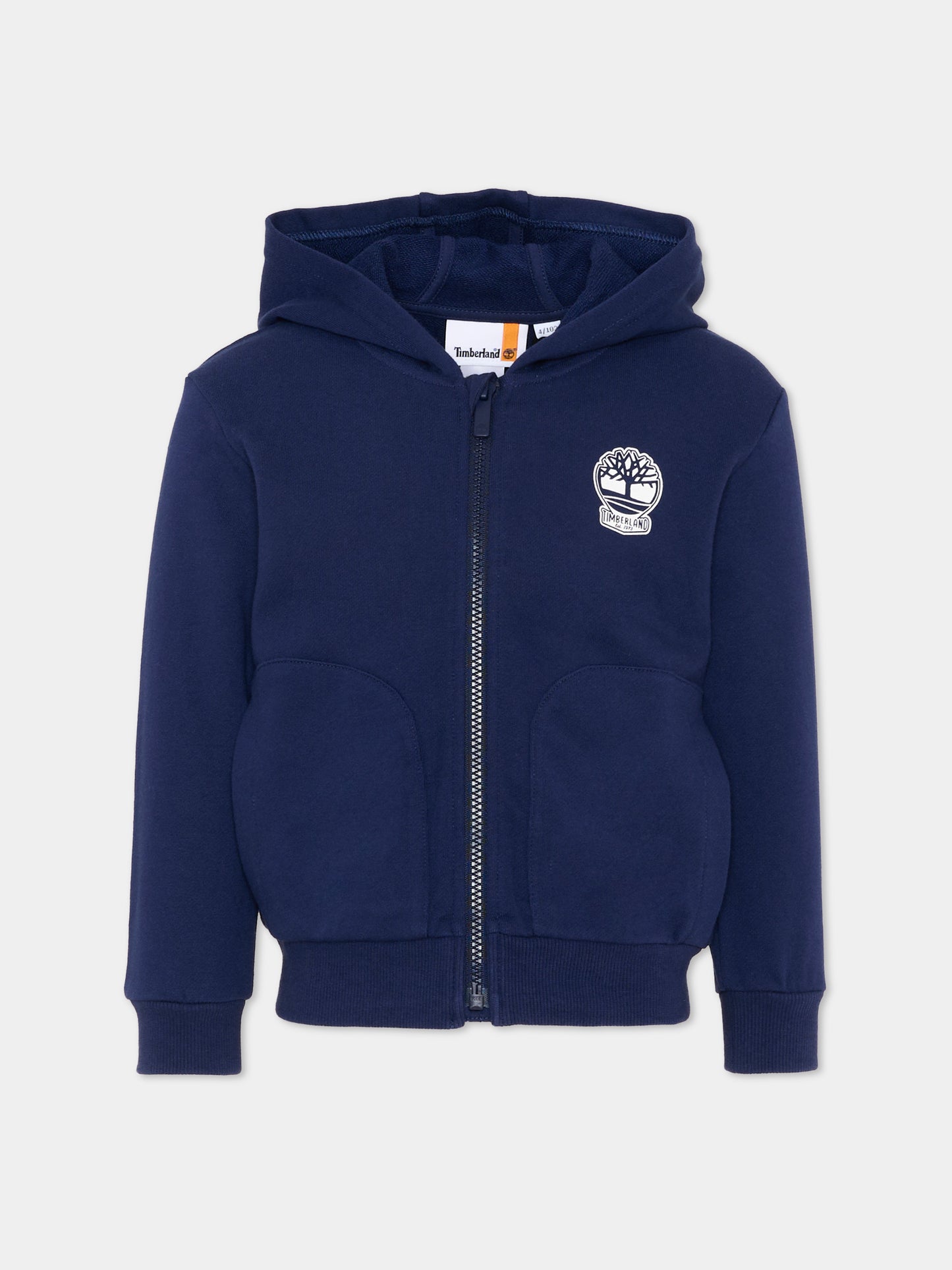 Felpa blu per bambino con logo,Timberland,T60487 84N