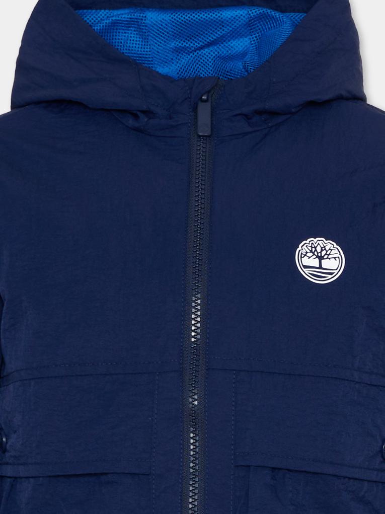 Giacca a vento blu per bambino,Timberland,T60501 84N