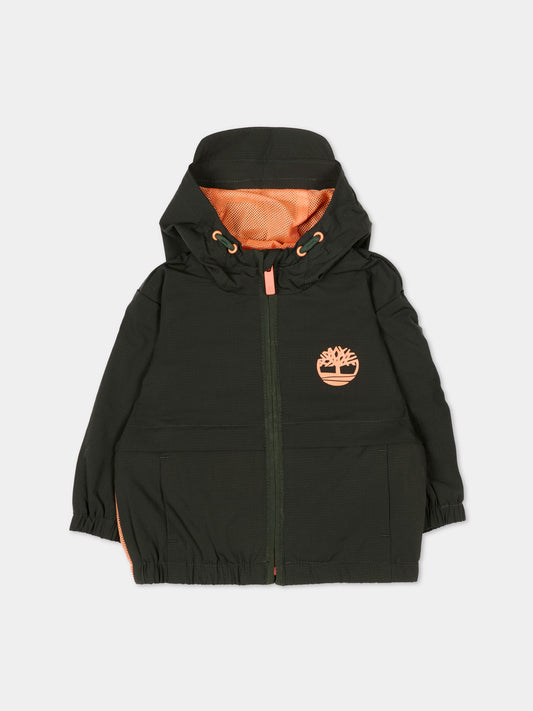 Giacca a vento verde per neonato logo,Timberland,T60505 72A
