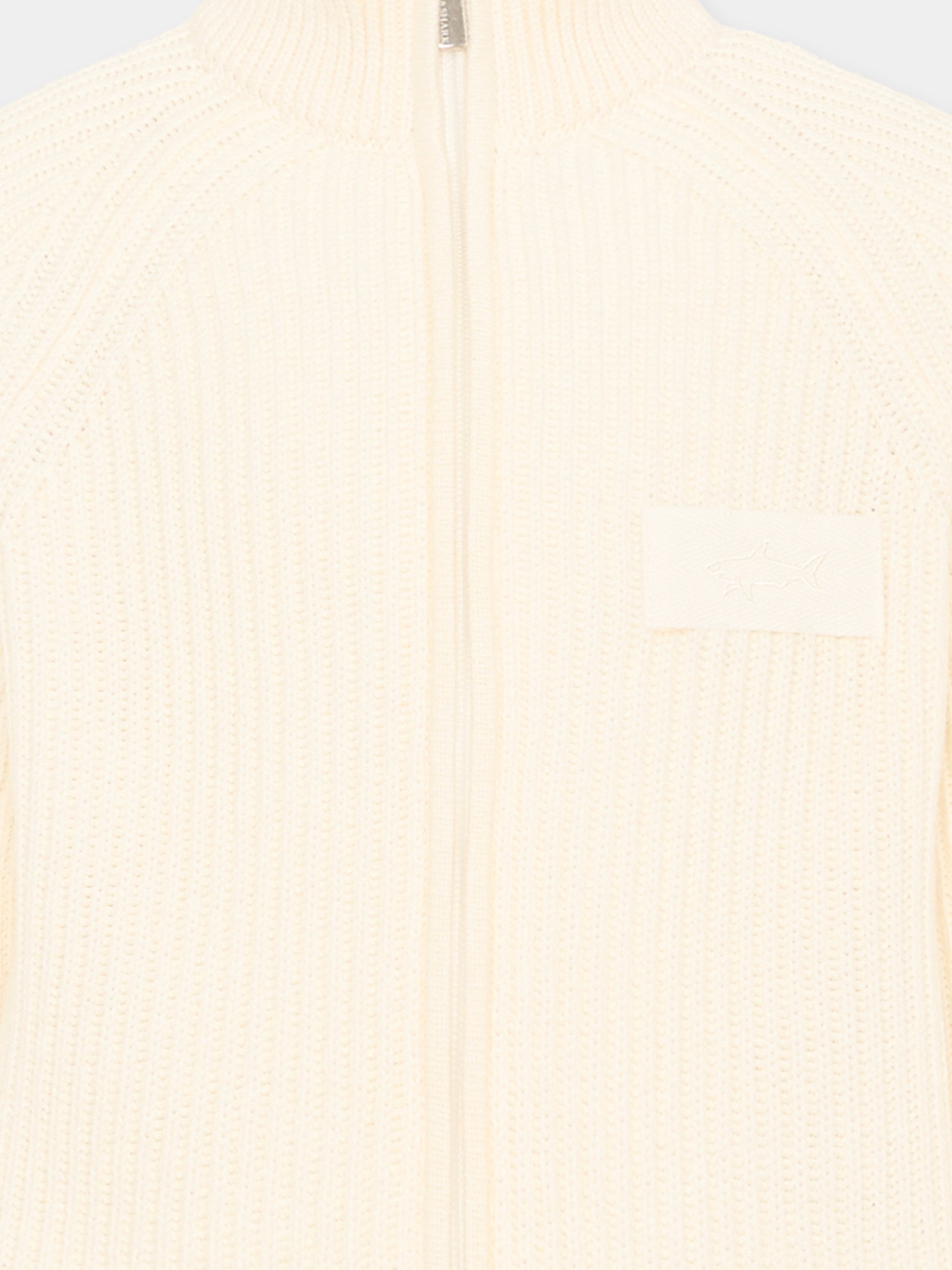 Cardigan avorio per bambino con logo,Paul & Shark Junior,WUW009 LHE43 10057