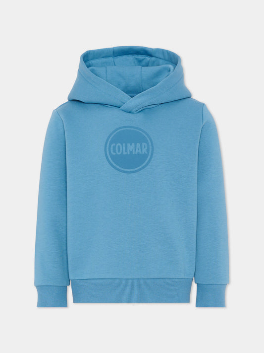 Felpa celeste per bambino con logo,Colmar Originals Kids,3691N 1WX 733
