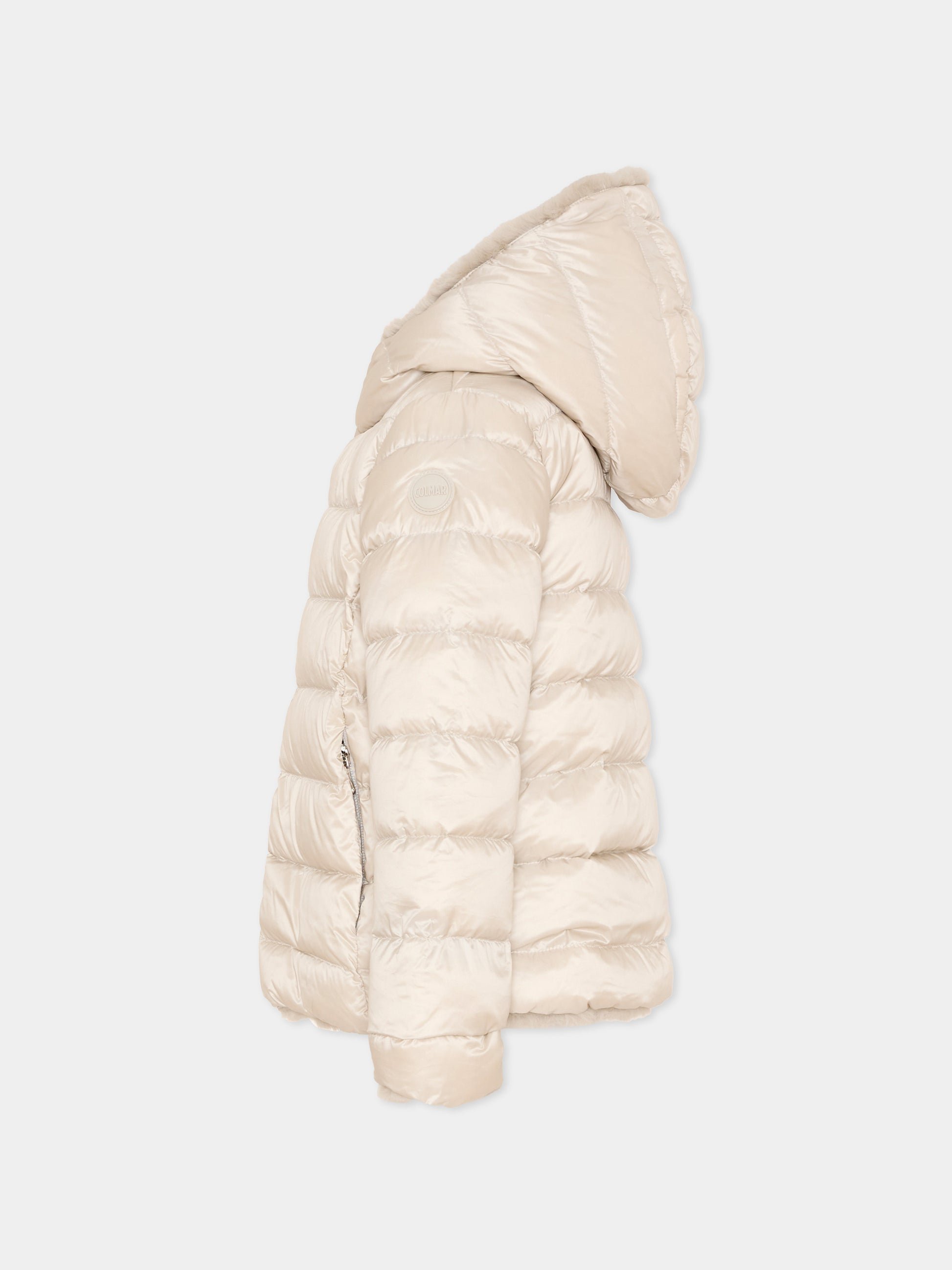 Ecopelliccia beige per bambina reversibile,Colmar Originals Kids,3483E 2YN 06