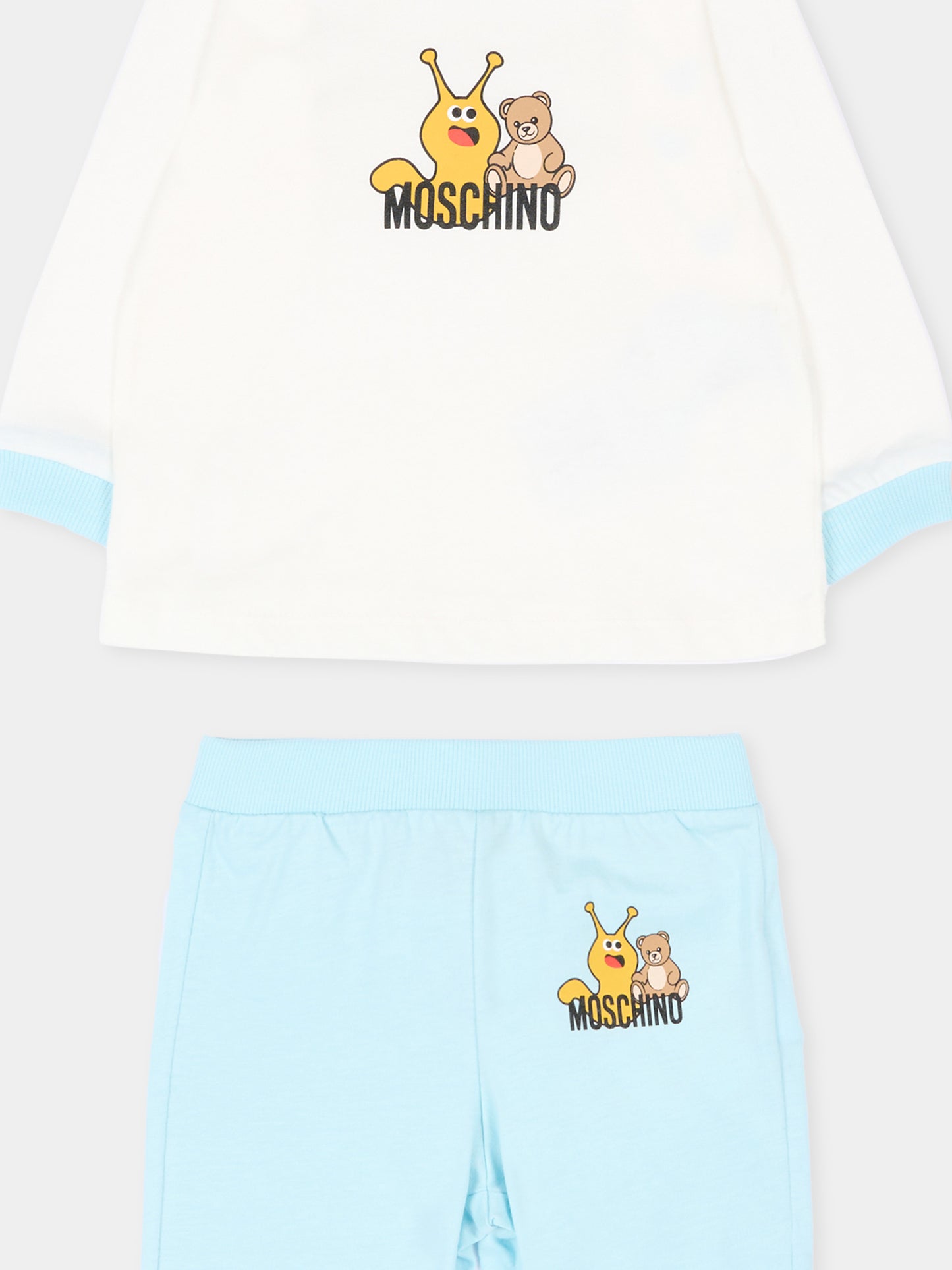 Completo sportivo avorio per neonati con Teddy Bear,Moschino Kids,MVK02F LAA10 84325