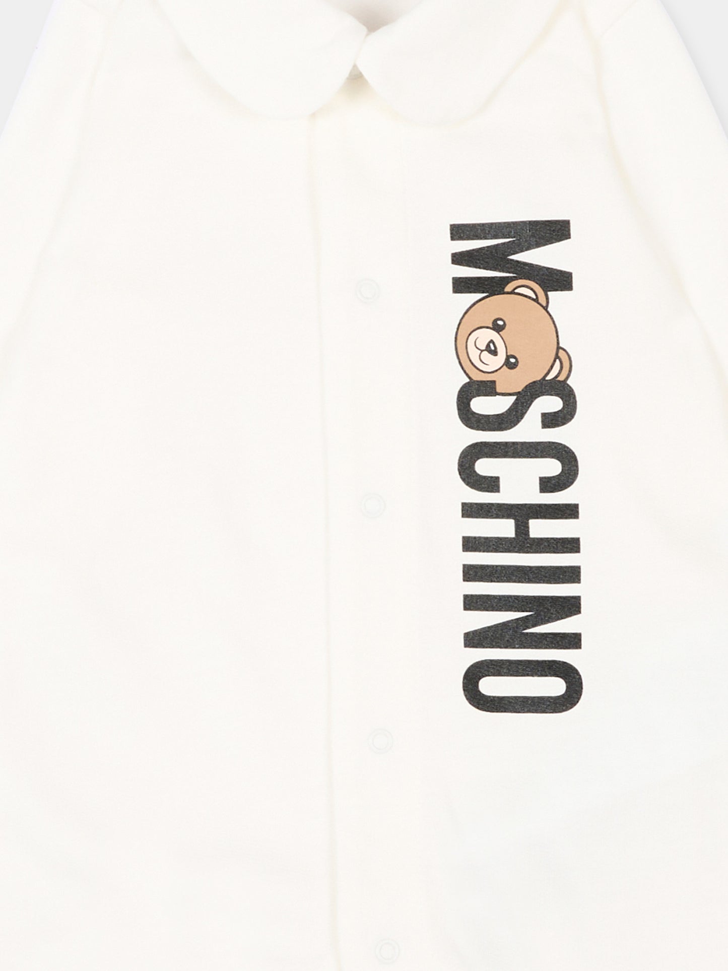 Tutina avorio per neonati con logo,Moschino Kids,MUY08S LCA63 10063