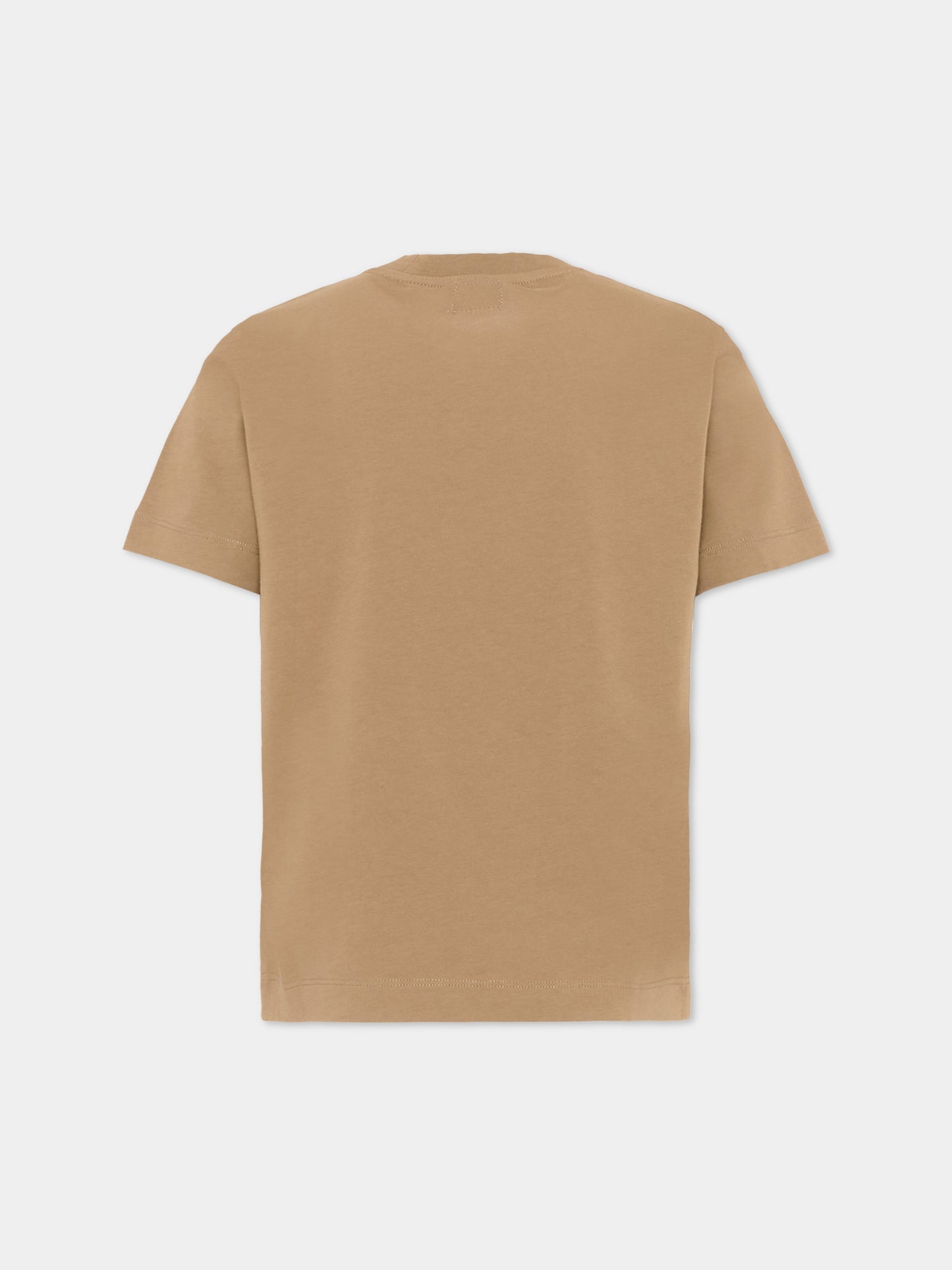 T-Shirt beige per bambino con logo,C. P. Company,CRM00L LAA17 20273