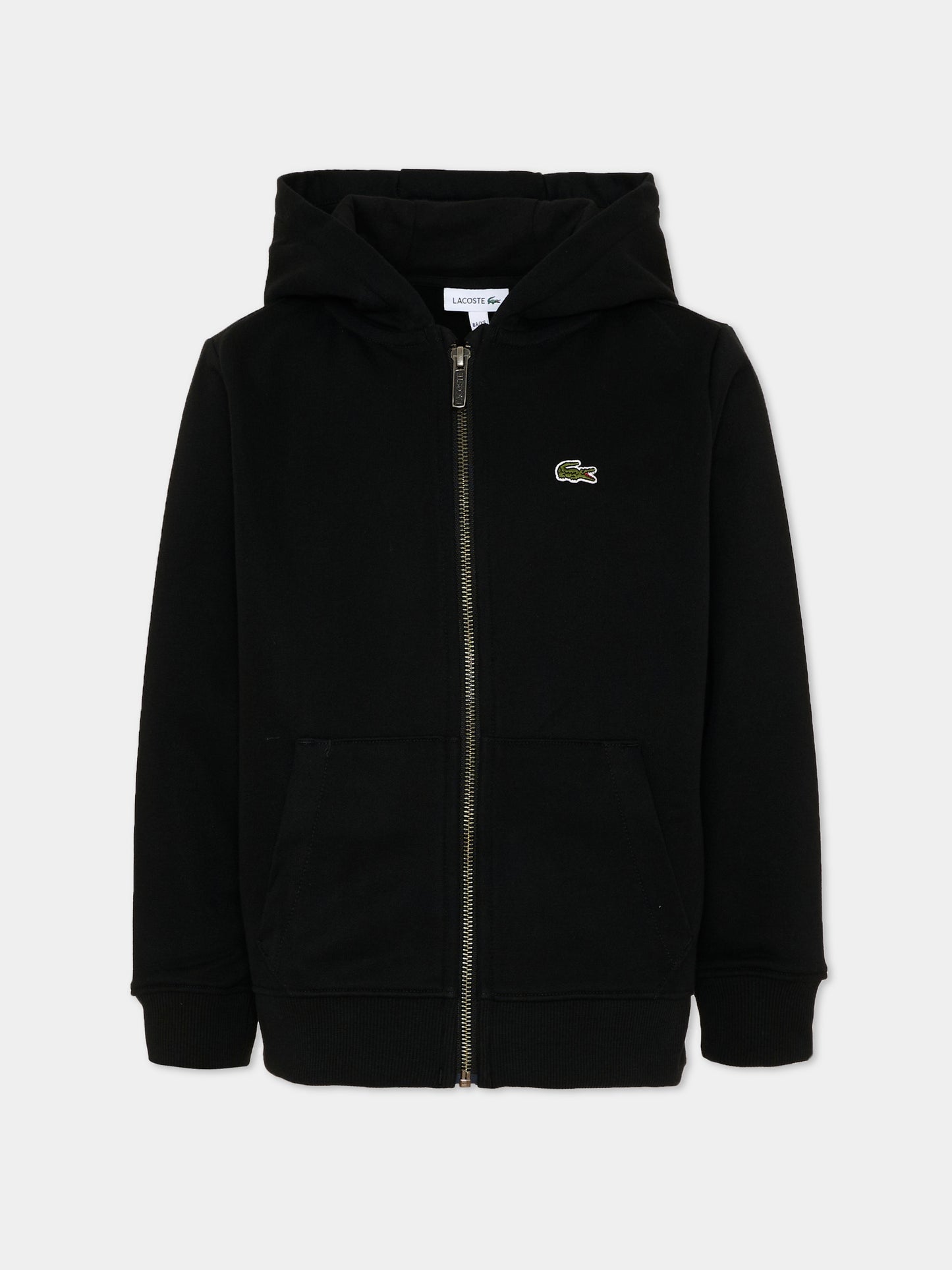 Felpa nera per bambini con logo,Lacoste,7920 K96
