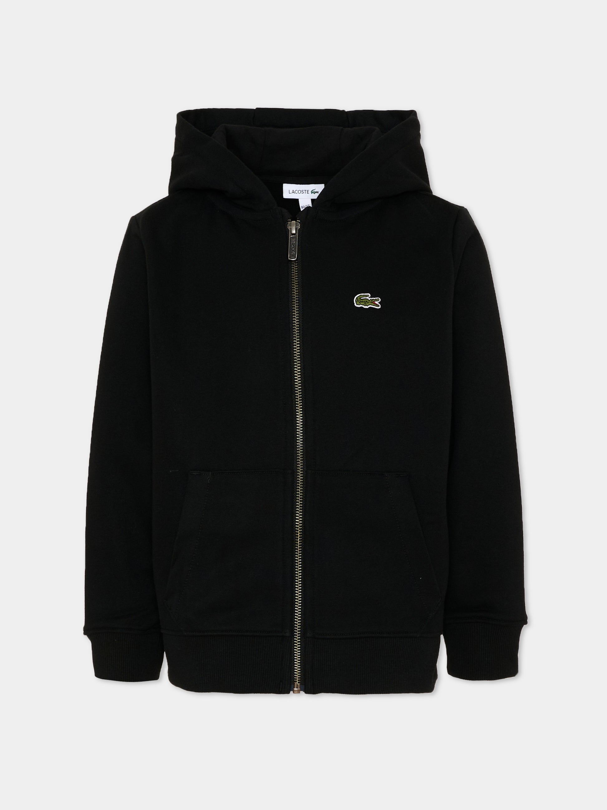 Felpa nera per bambini con logo,Lacoste,7920 K96