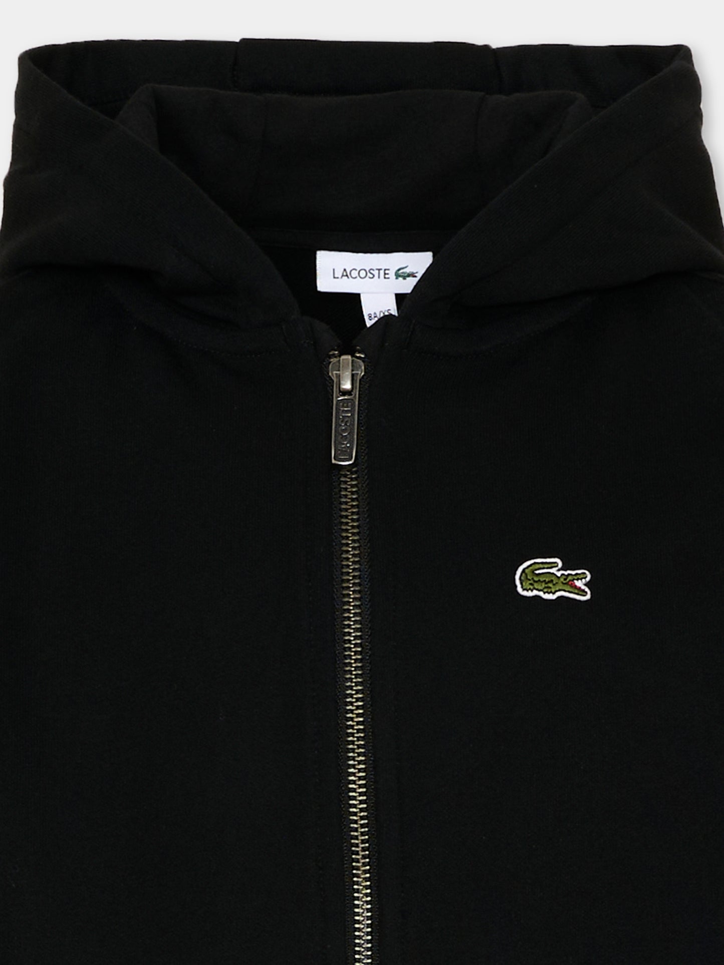Felpa nera per bambini con logo,Lacoste,7920 K96