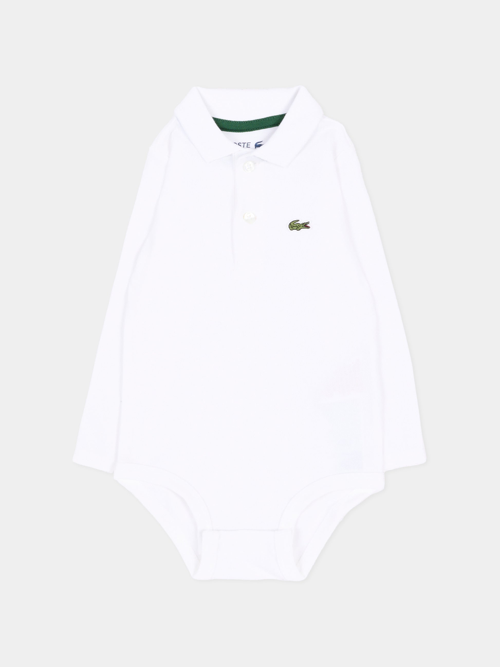 Body bianco per neonato con logo,Lacoste,7338 W8L