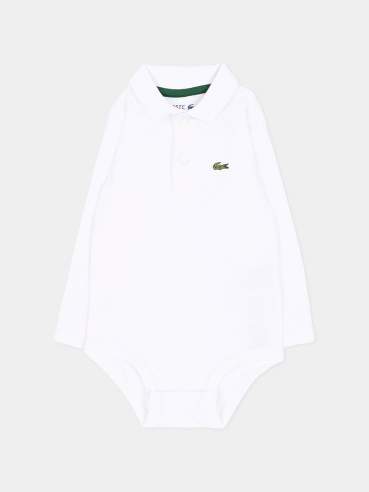 Body bianco per neonato con logo,Lacoste,7338 W8L