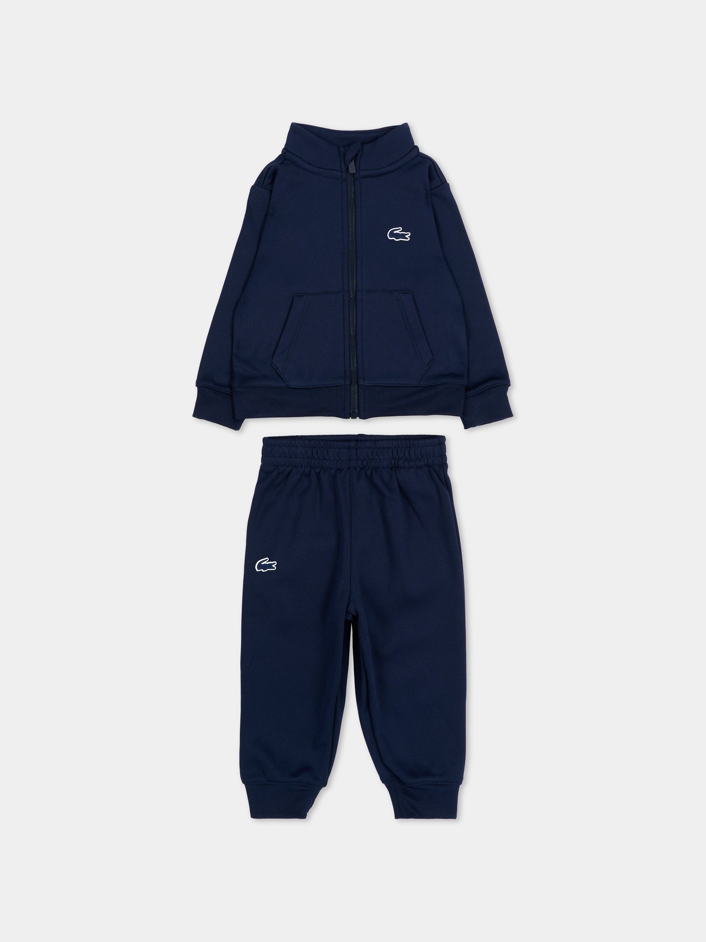 Completo sportivo lungo blu per neonato con logo,Lacoste,7704 UGW