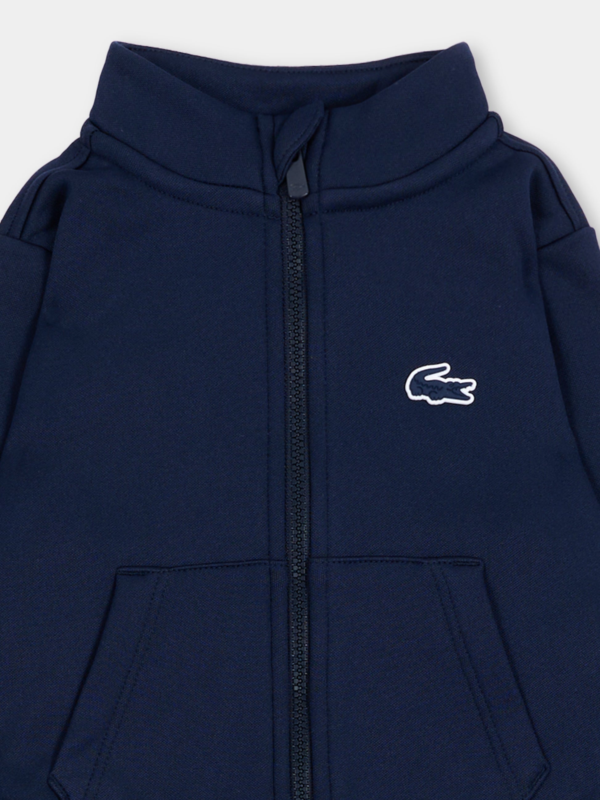 Completo sportivo lungo blu per neonato con logo,Lacoste,7704 UGW